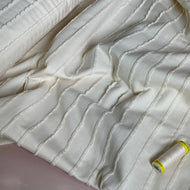 REMNANT 0.40 Metre - Knitted Frills Natural Cotton Jersey Fabric