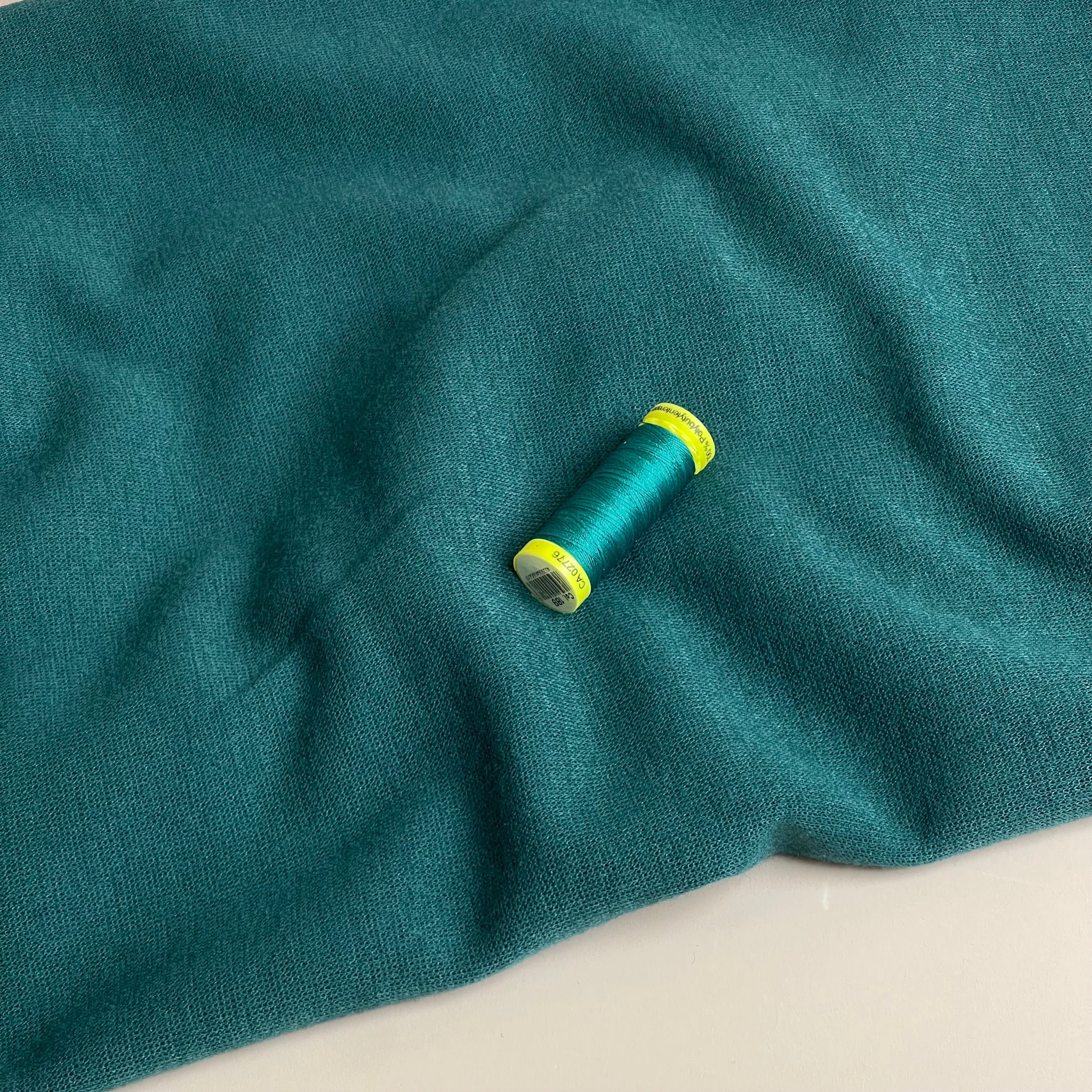 Soft Touch Viscose Blend Sweater Knit in Petrol