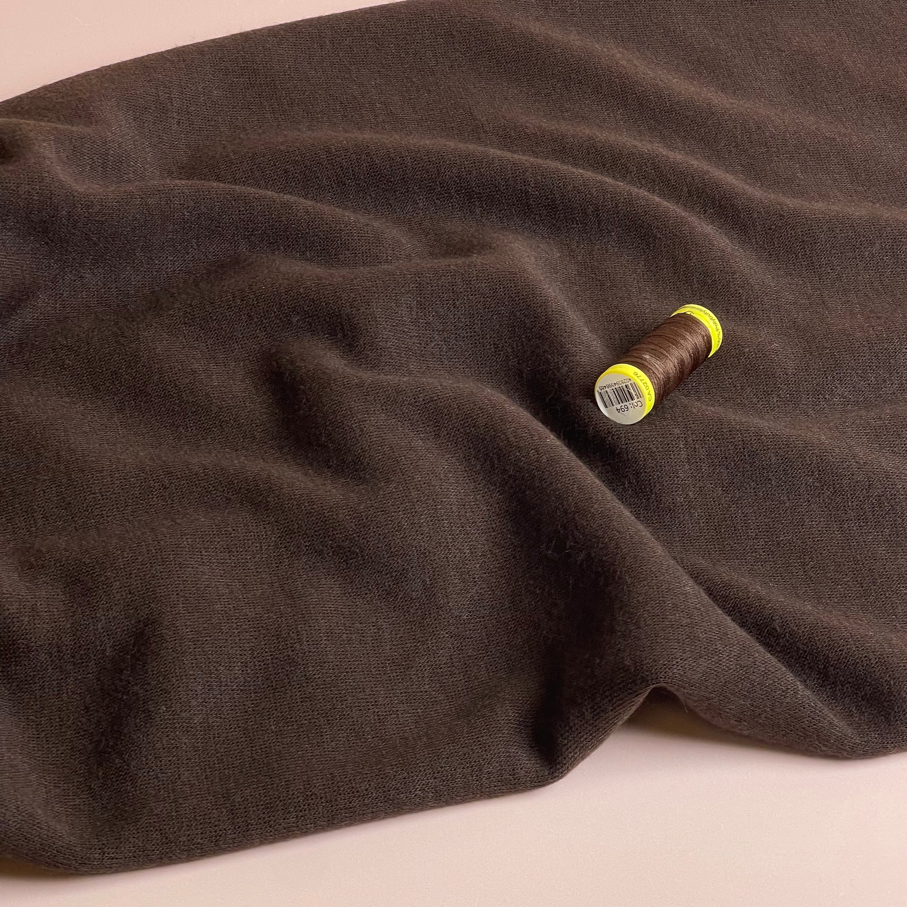 Soft Touch Viscose Blend Sweater Knit in Brown