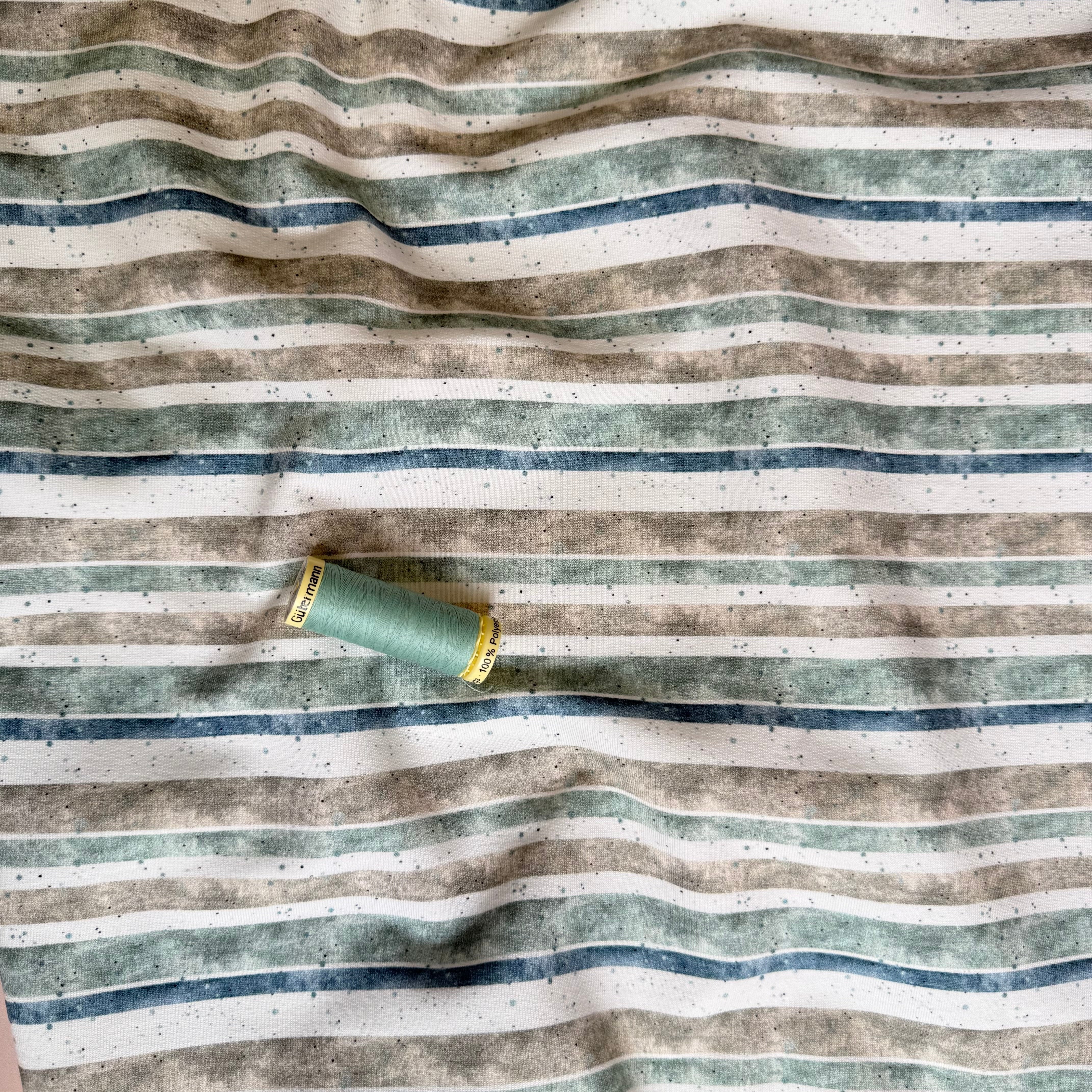 Stripes & Speckles Soft Cotton Sweat-shirting Fabric
