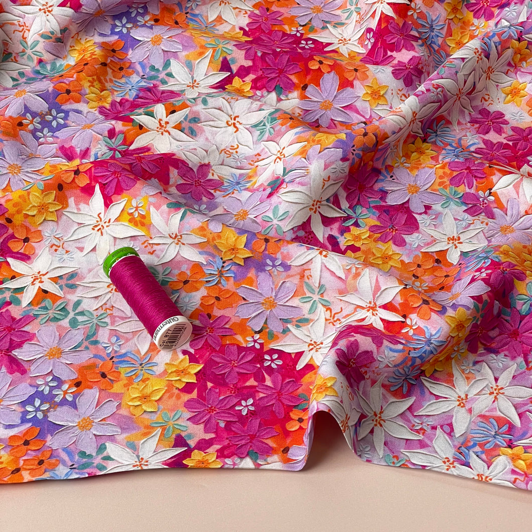 Sunny Meadow Viscose Fabric