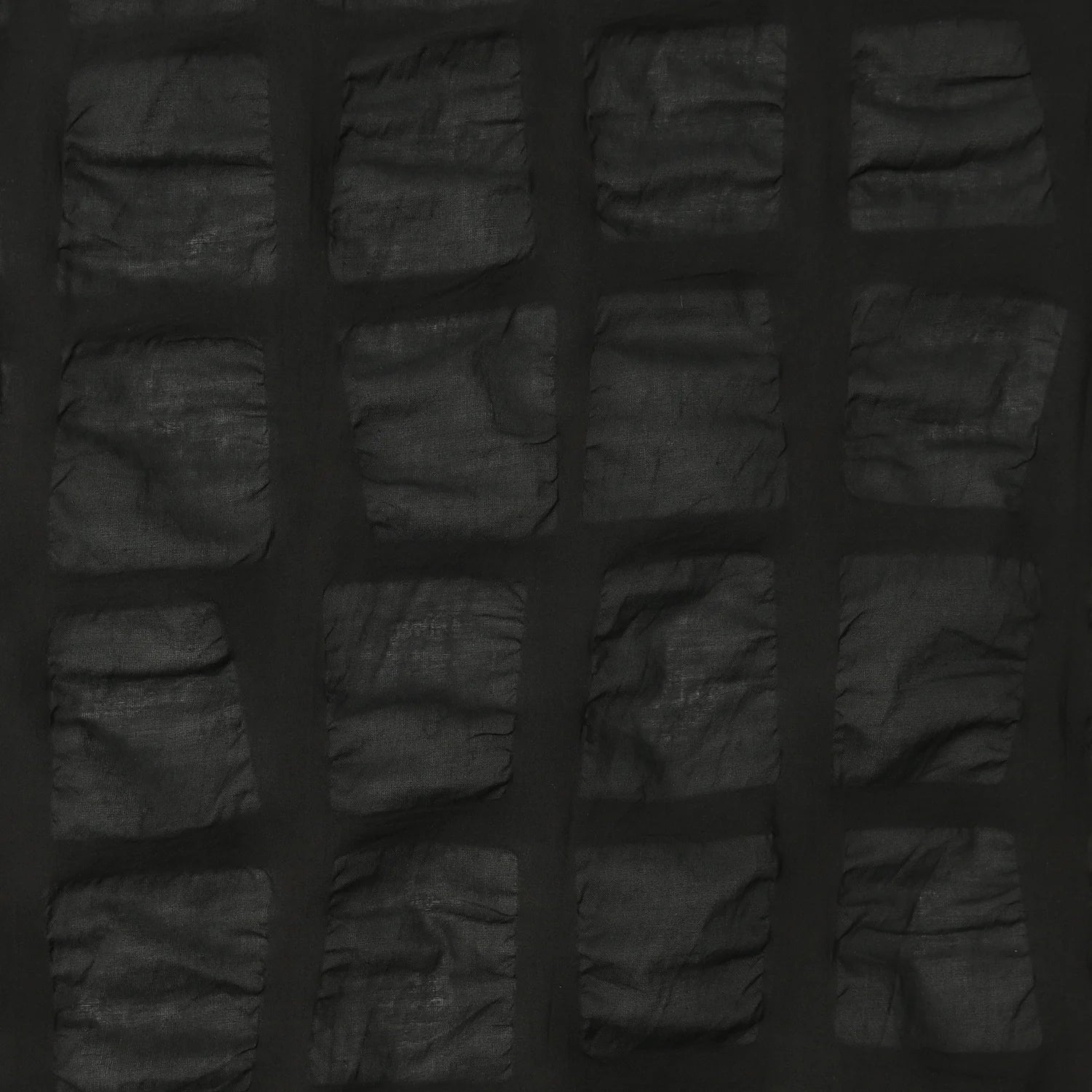 PRE-ORDER (arriving by mid October) - Kokka - Textured Big Squares Ripple Cotton Lawn in Black