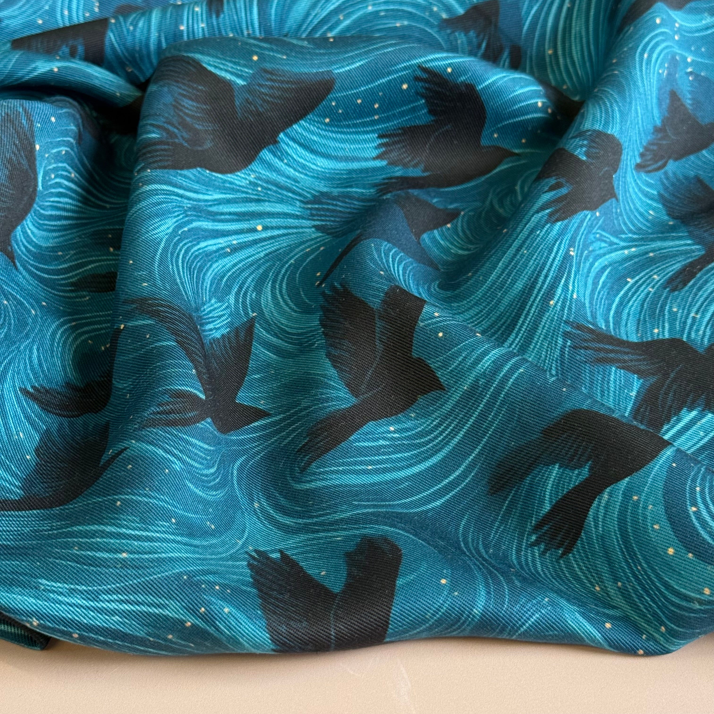 Flying Birds Lyocell Twill Fabric