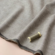 REMNANT 1.05 Metres - Chevron in Desert Taupe Linen Cotton Twill