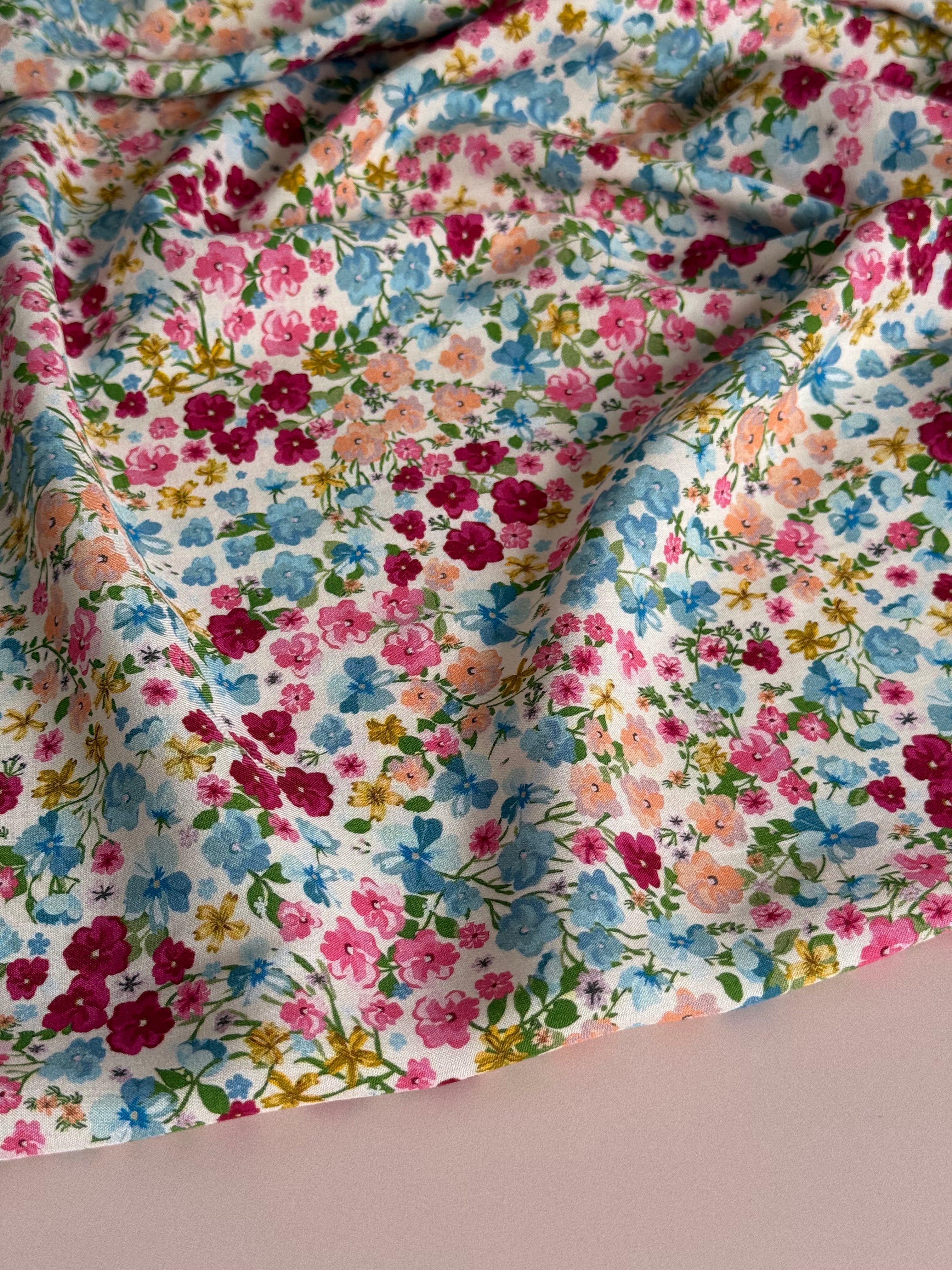 Ditsy Blooms Viscose Poplin Fabric