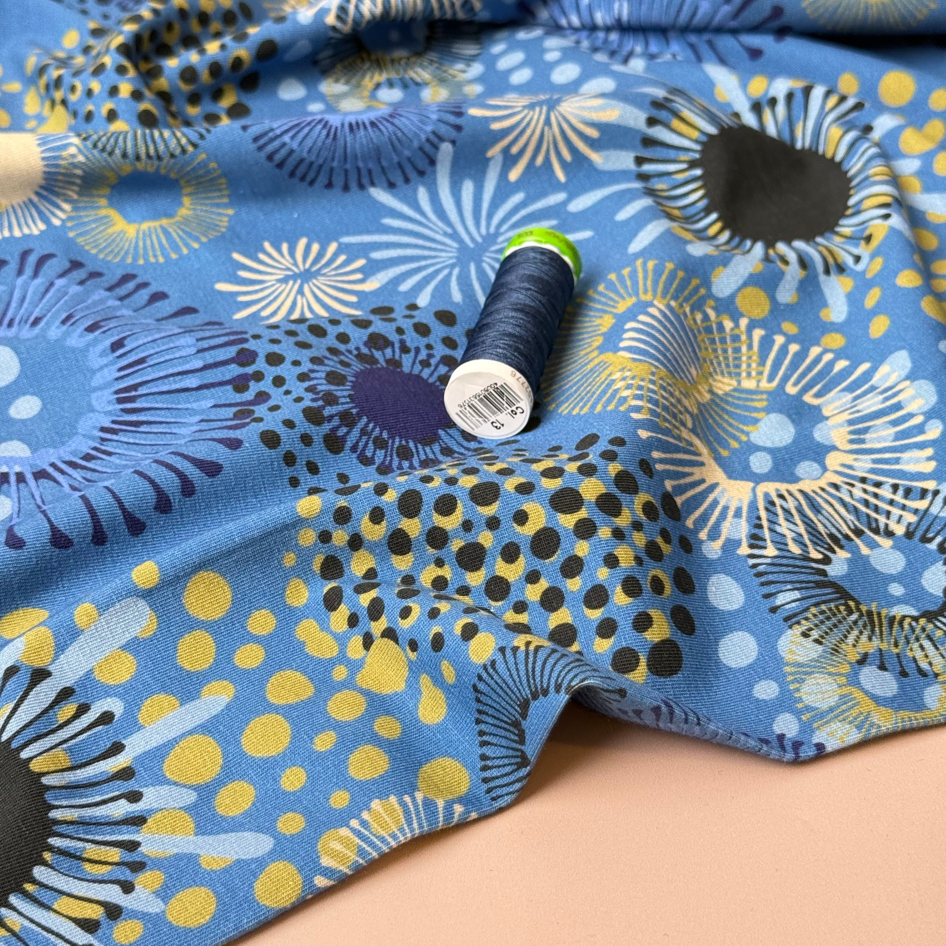 Danish Design - Fireworks Blue Cotton Jersey
