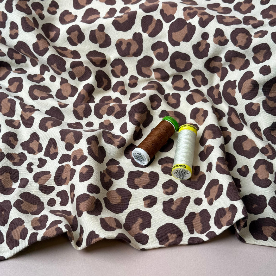 Leopard Natural Soft Cotton Sweat-shirting Fabric