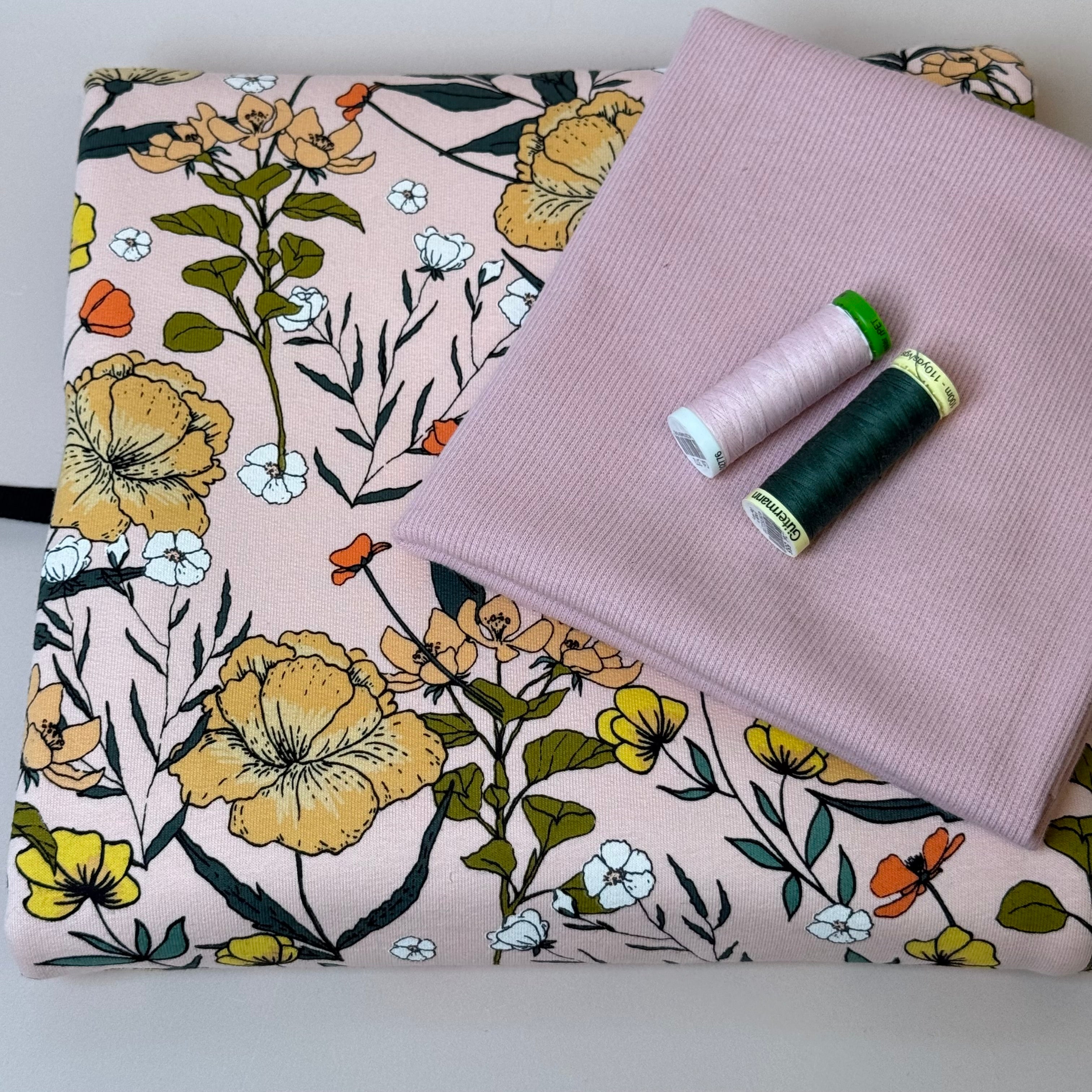 Colour Bundles - Summer Flowers French Terry and Ribbing