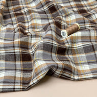 Plaid Brown Brushed Cotton Flannel