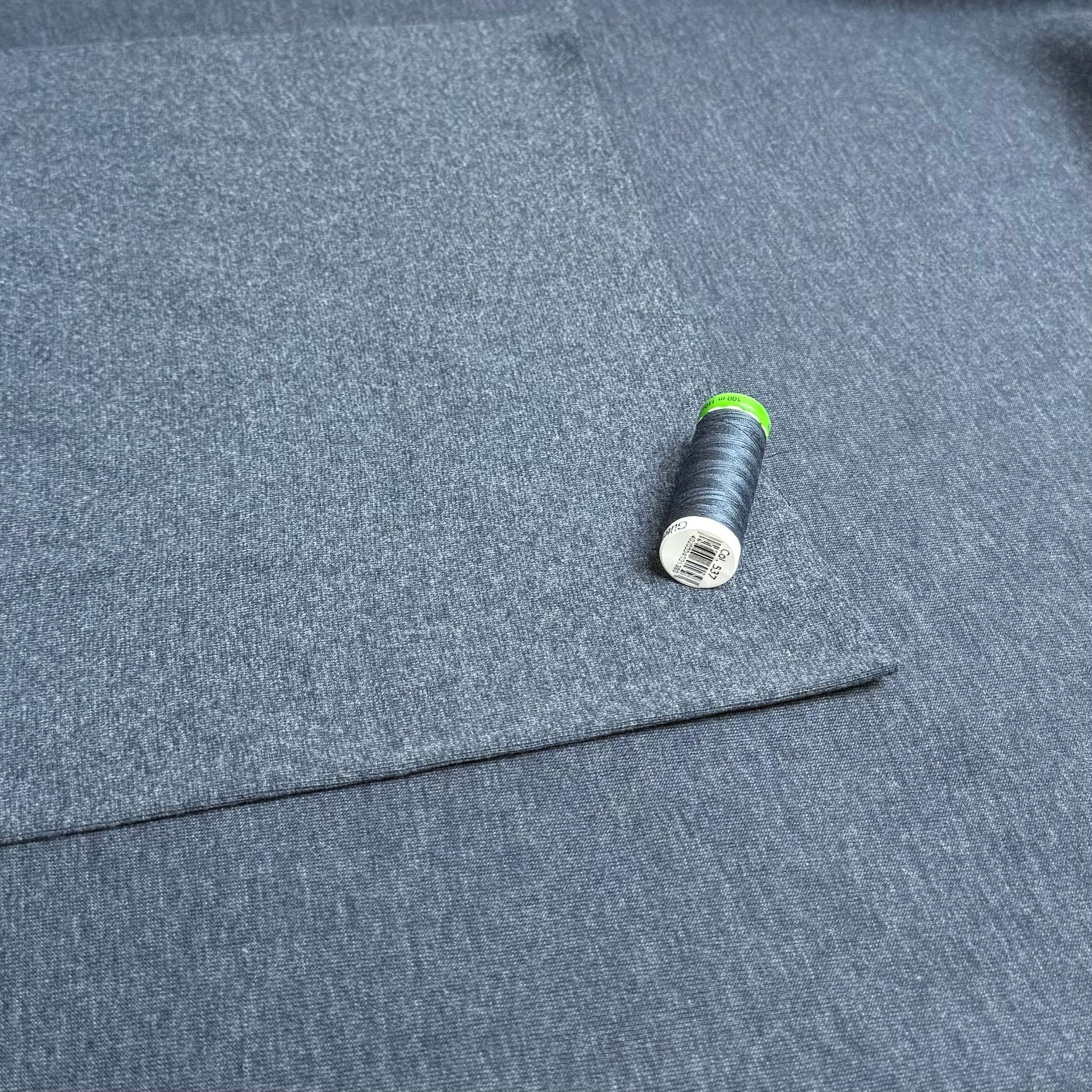 Navy Melange Tabular Cotton Cuff Ribbing Fabric