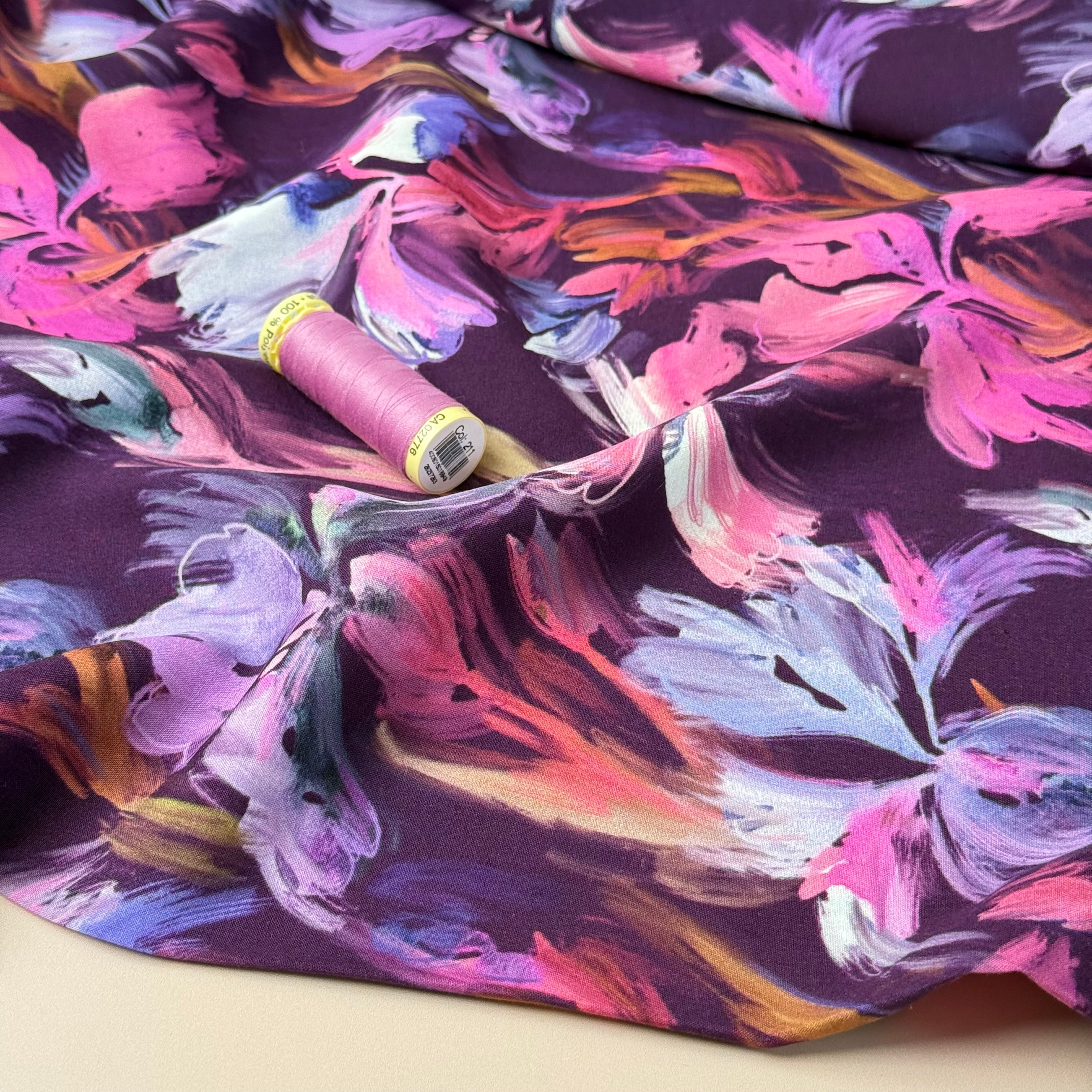 Purple Iris Viscose Fabric