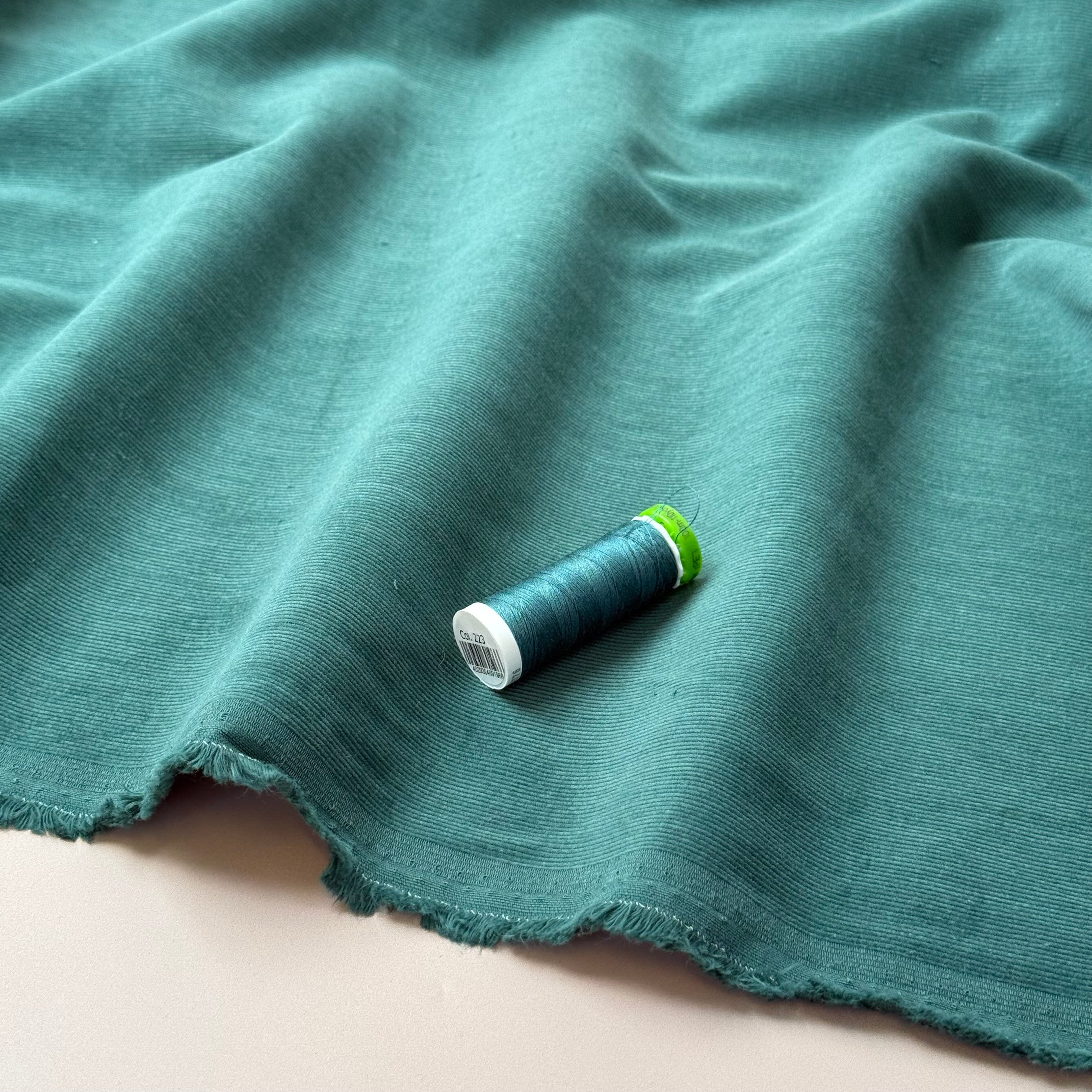 21 Wale Cotton Needlecord in Teal