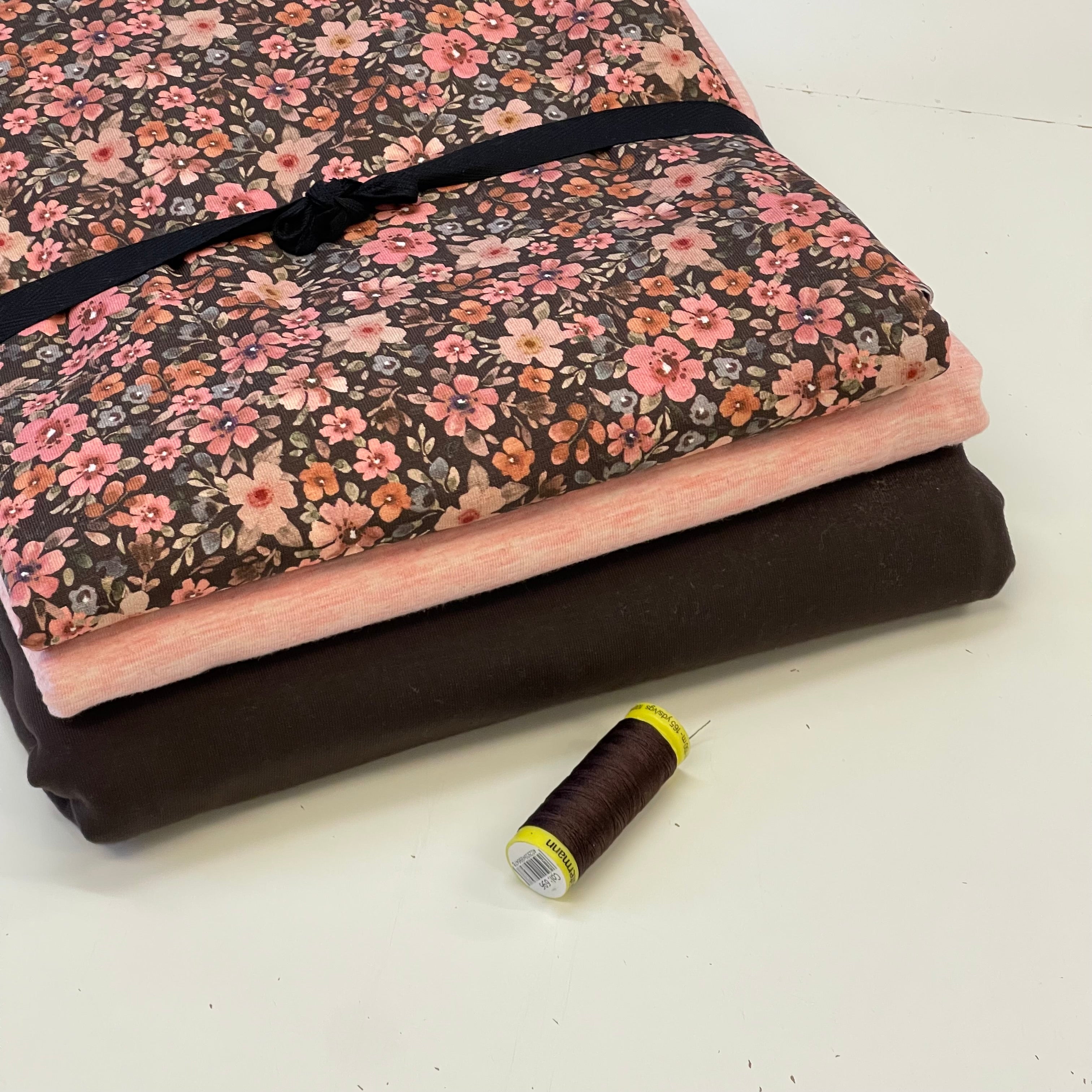 Colour Bundles - Ditsy Autumn Flowers Cotton Jersey Fabrics