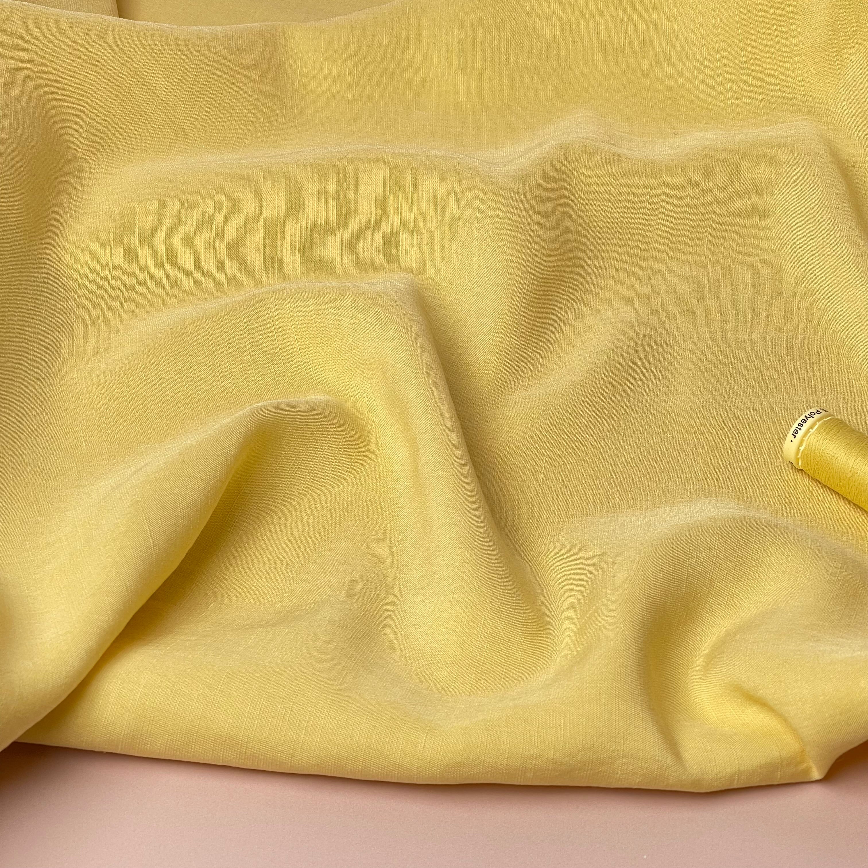 Sewing Kit - CARRY Shirt in Butter Yellow Lush Linen Crepe