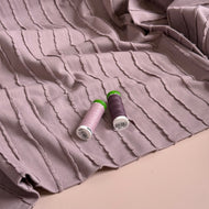 Knitted Frills Mauve Cotton Jersey Fabric