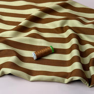 Light & Lush - Stripes in Caramel & Beige Viscose Twill Fabric