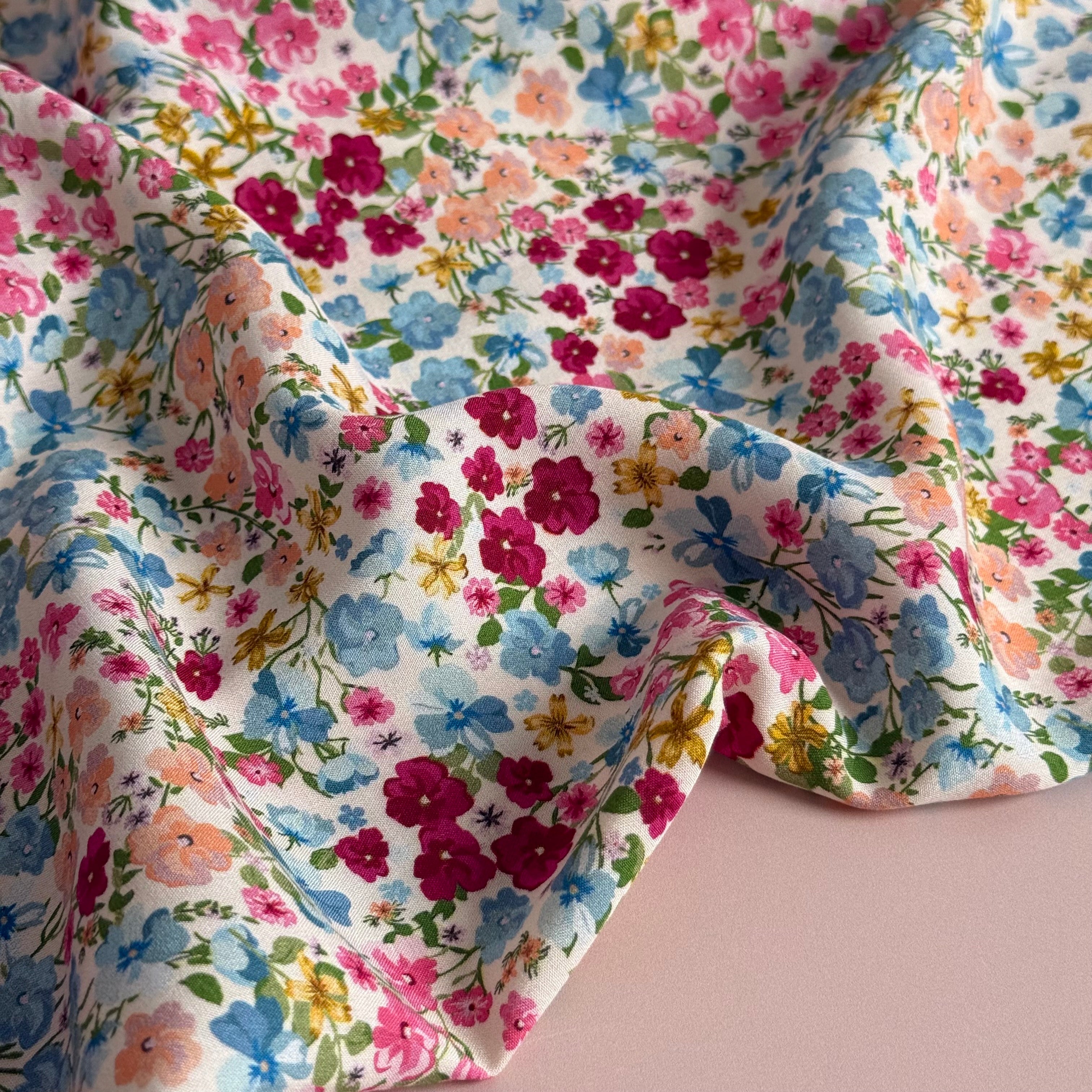 Ditsy Blooms Viscose Poplin Fabric
