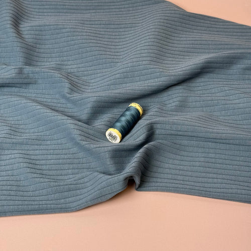 Mallard Blue Cotton Ribbed Jersey