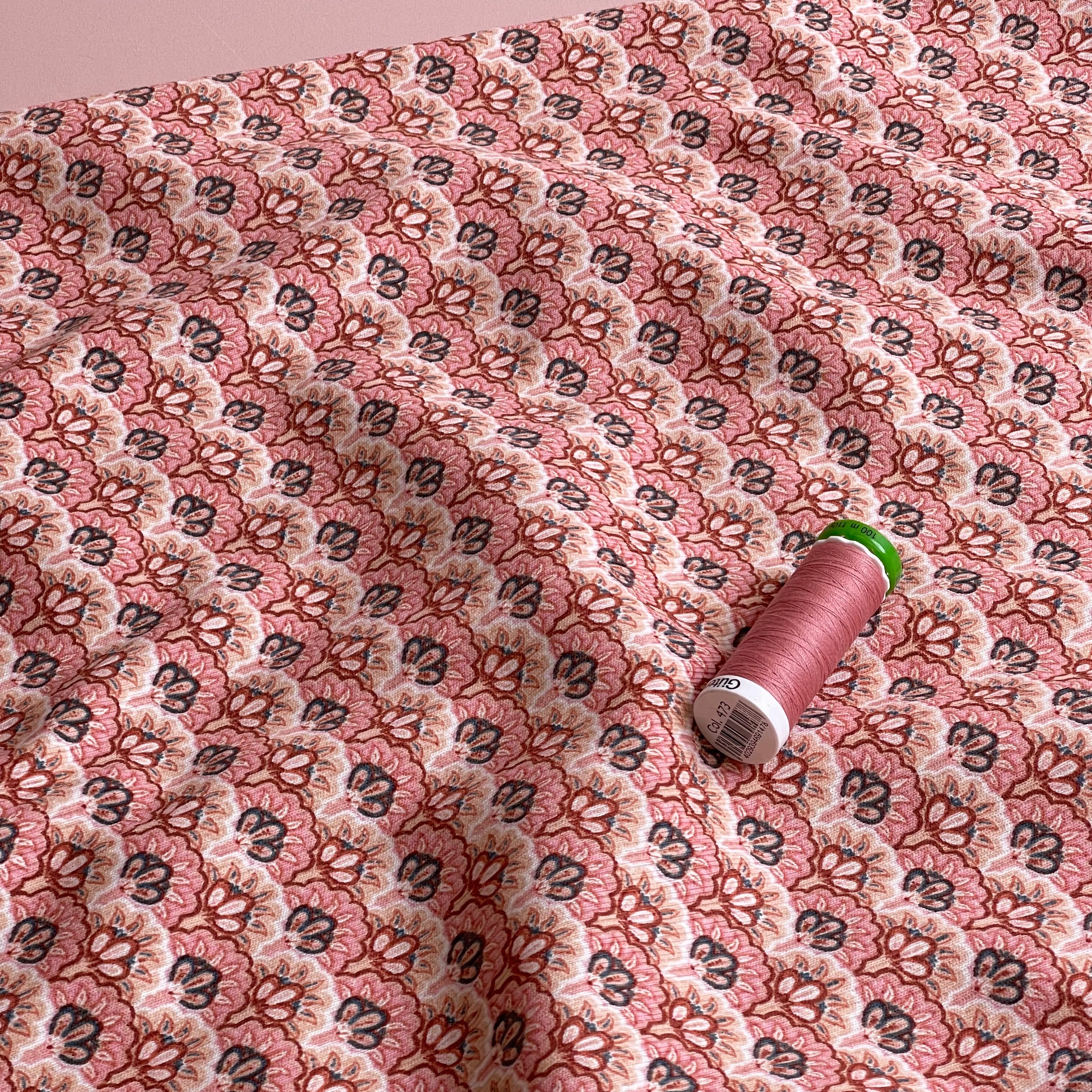Flower Fans Cotton Ribbed Jersey