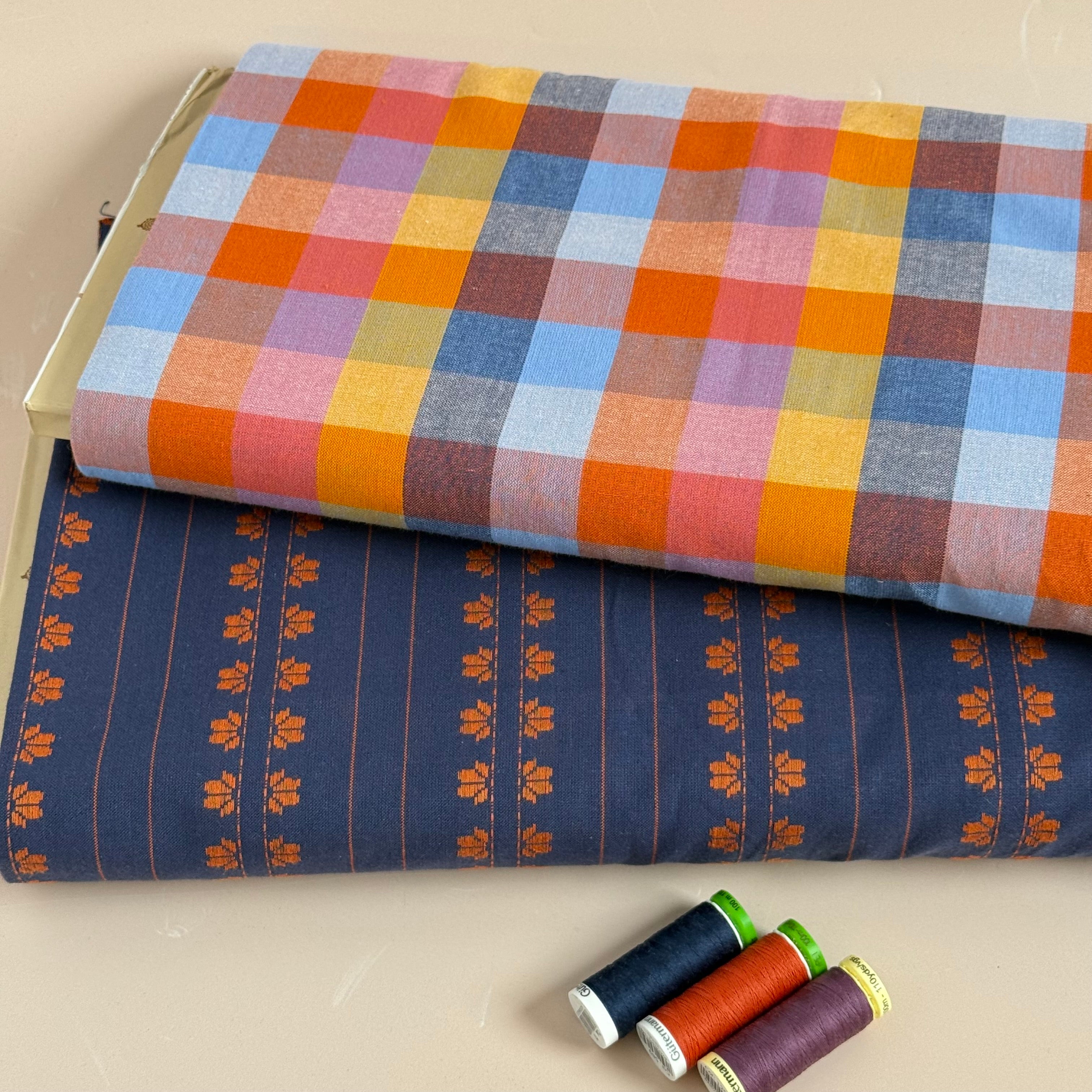 Fableism Supply Co - Fine and Dandy Cornucopia Happy Checkers Reversible Cotton