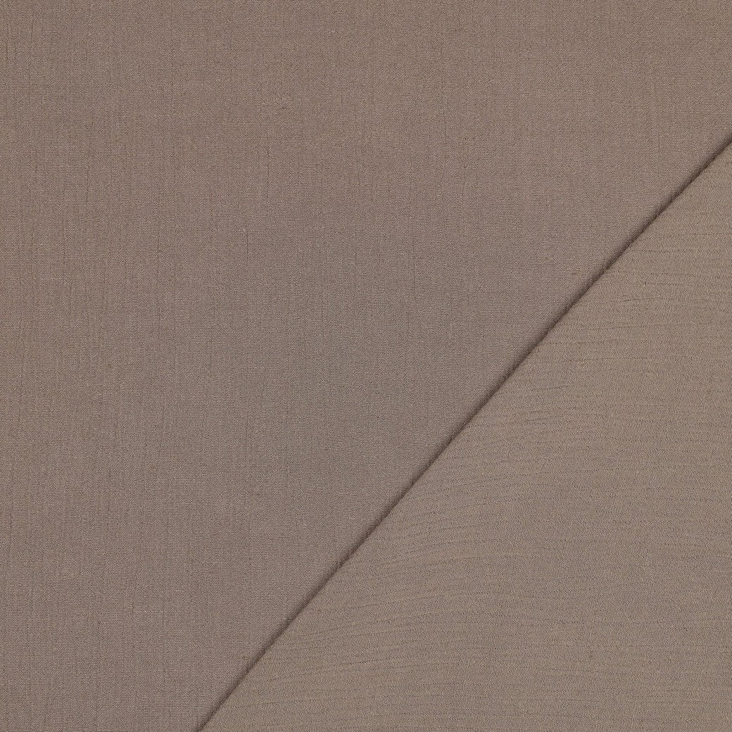 REMNANT 0.64 Metre - Crinkle Viscose Linen Blend Fabric in Latte