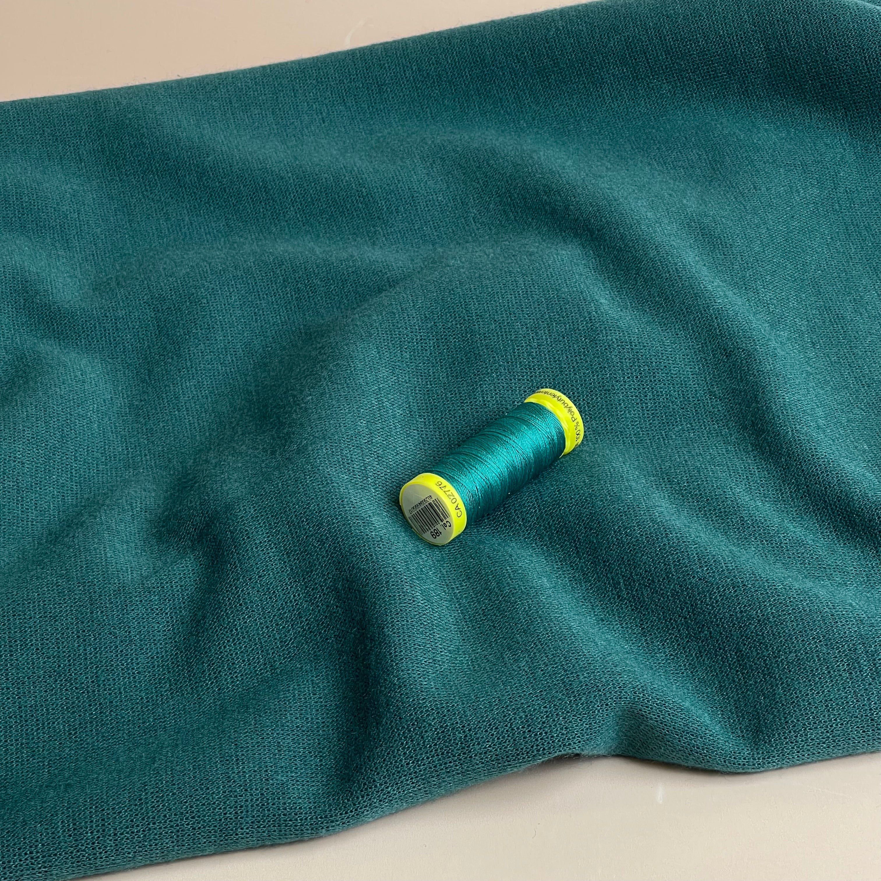 Soft Touch Viscose Blend Sweater Knit in Petrol