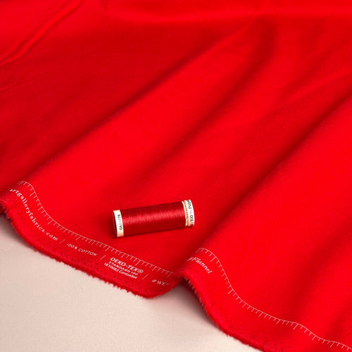 Art Gallery Fabrics - Ruby Red Plain Brushed Cotton Flannel