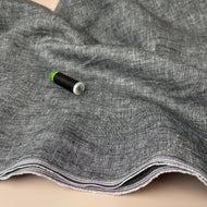 Yarn Dyed Pure Linen Fabric in Dark Grey