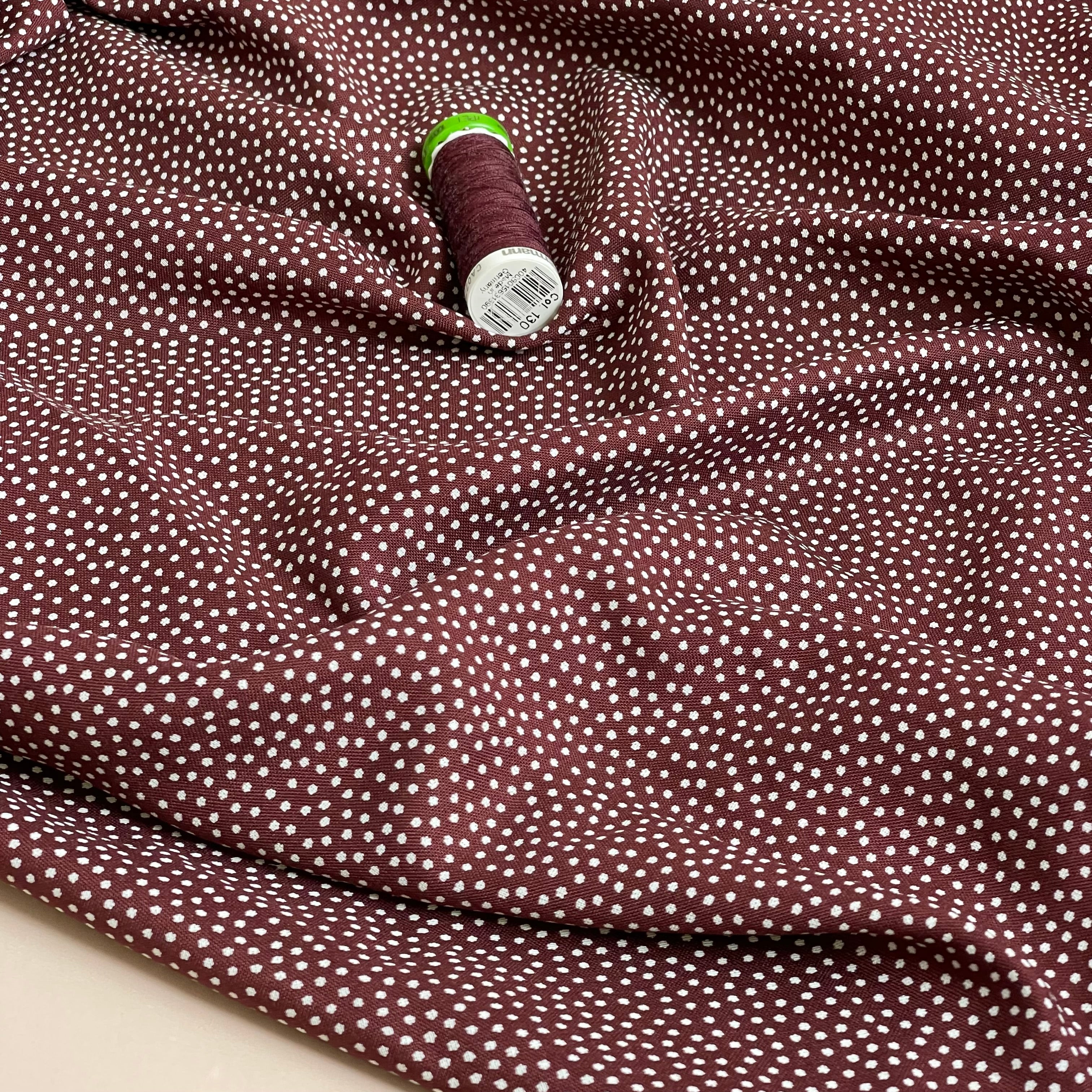 Ex-Designer Deadstock - Scattered Spots on Port Viscose Fabric