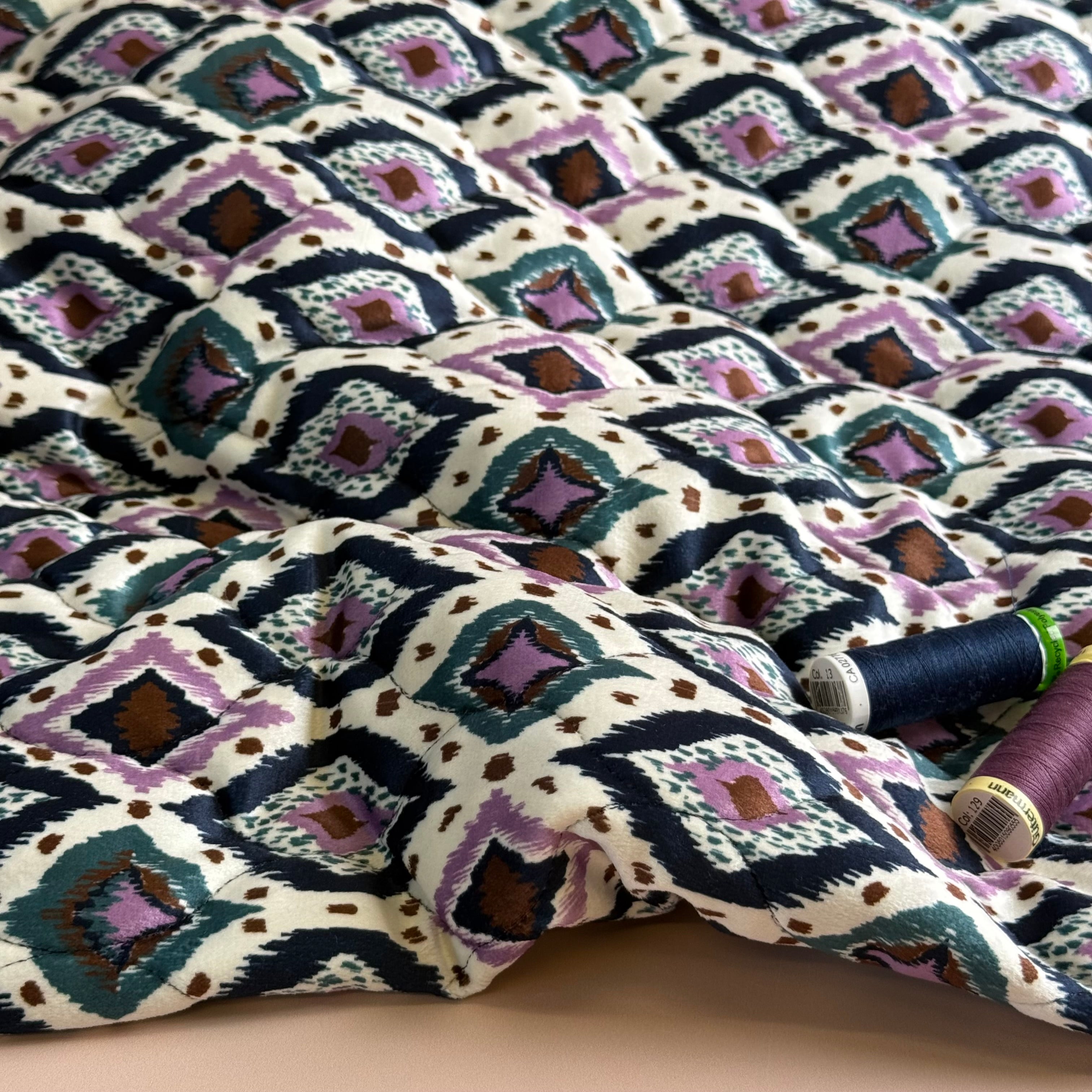 Bohemian Quilted Velvet Coating Fabric