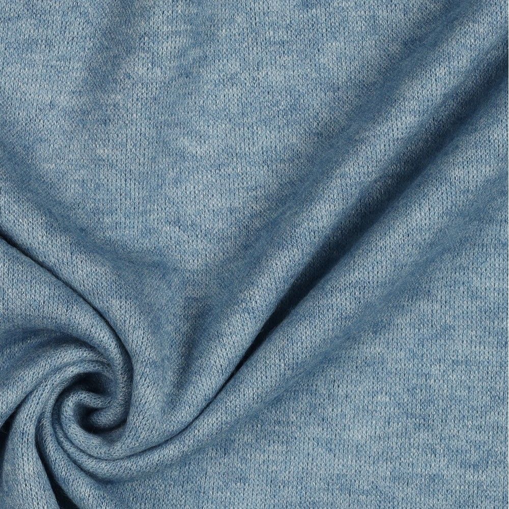 REMNANT 0.92 Metres - Snug Viscose Blend Sweater Knit in Adriatic Blue Melange