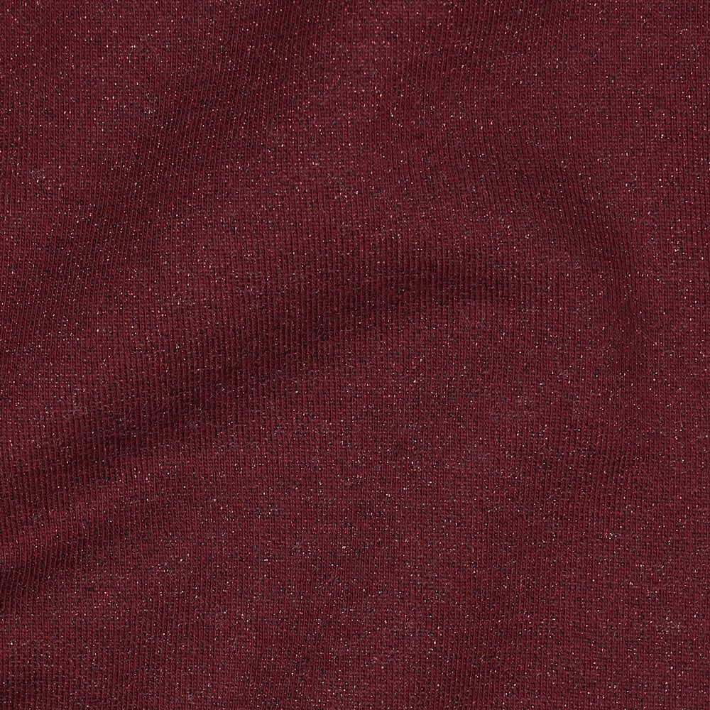 Sparkle Burgundy Cotton Sweat-Shirting with Lurex