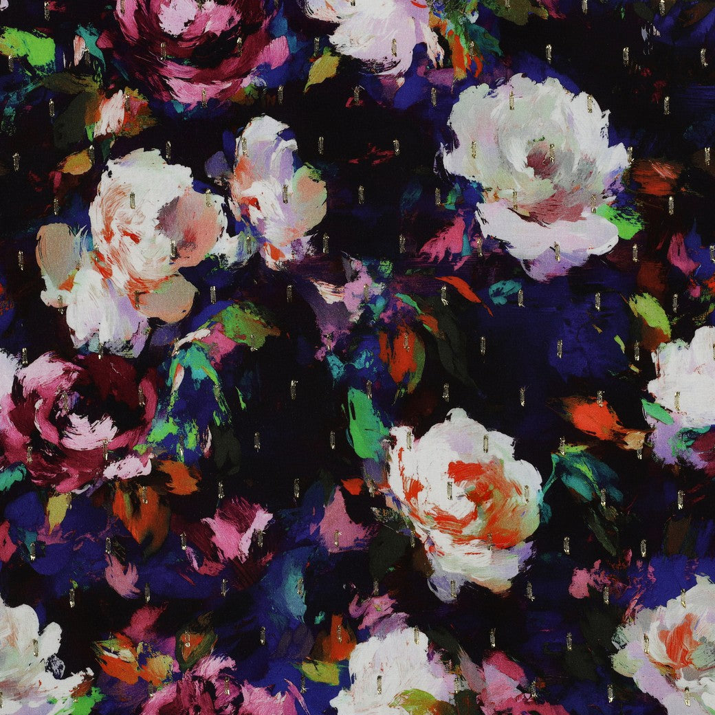 Impressionist Florals with Lurex Viscose Fabric