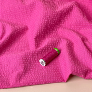 Pink Cotton Jacquard Seersucker Fabric