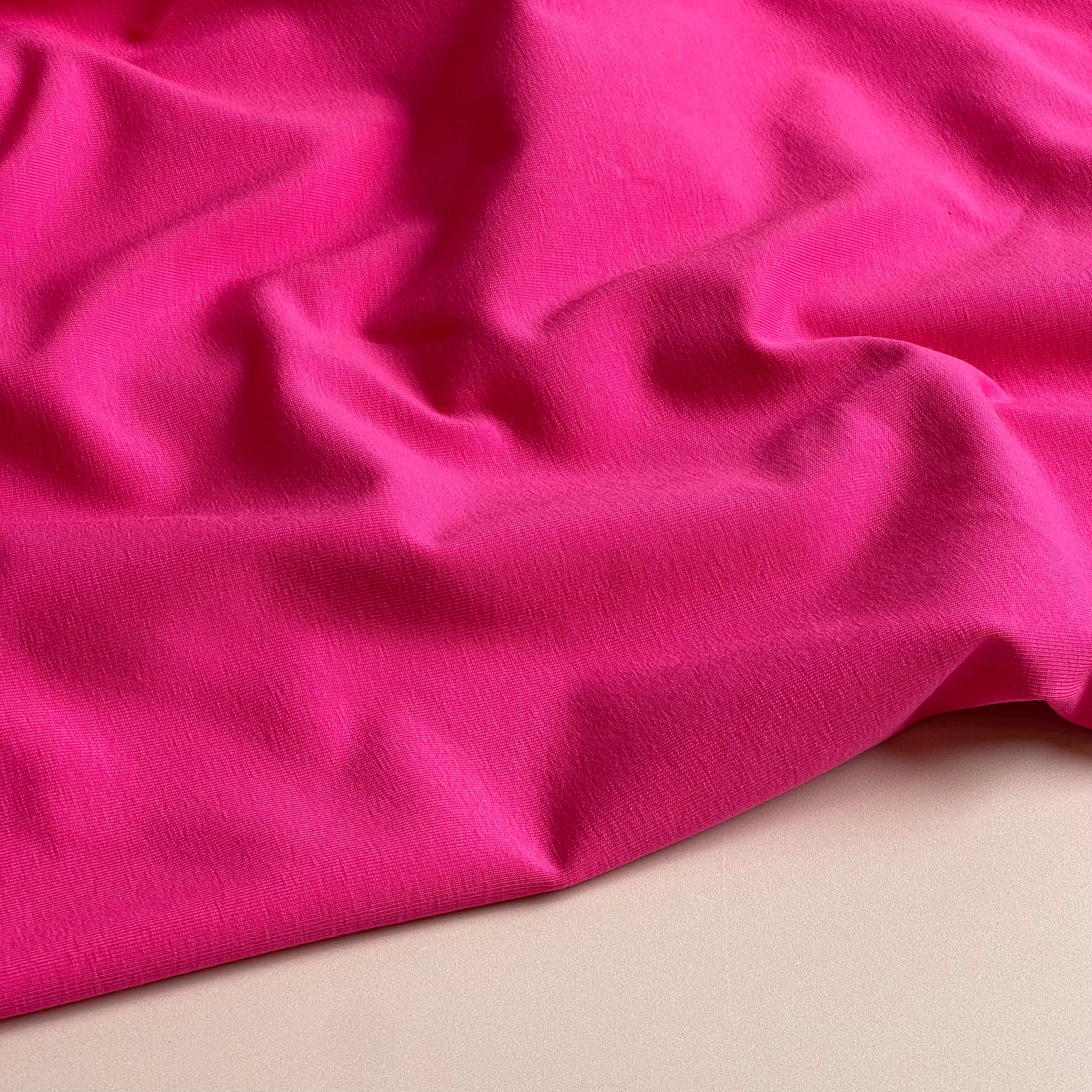 Essential Chic Fuchsia Plain Cotton Jersey Fabric