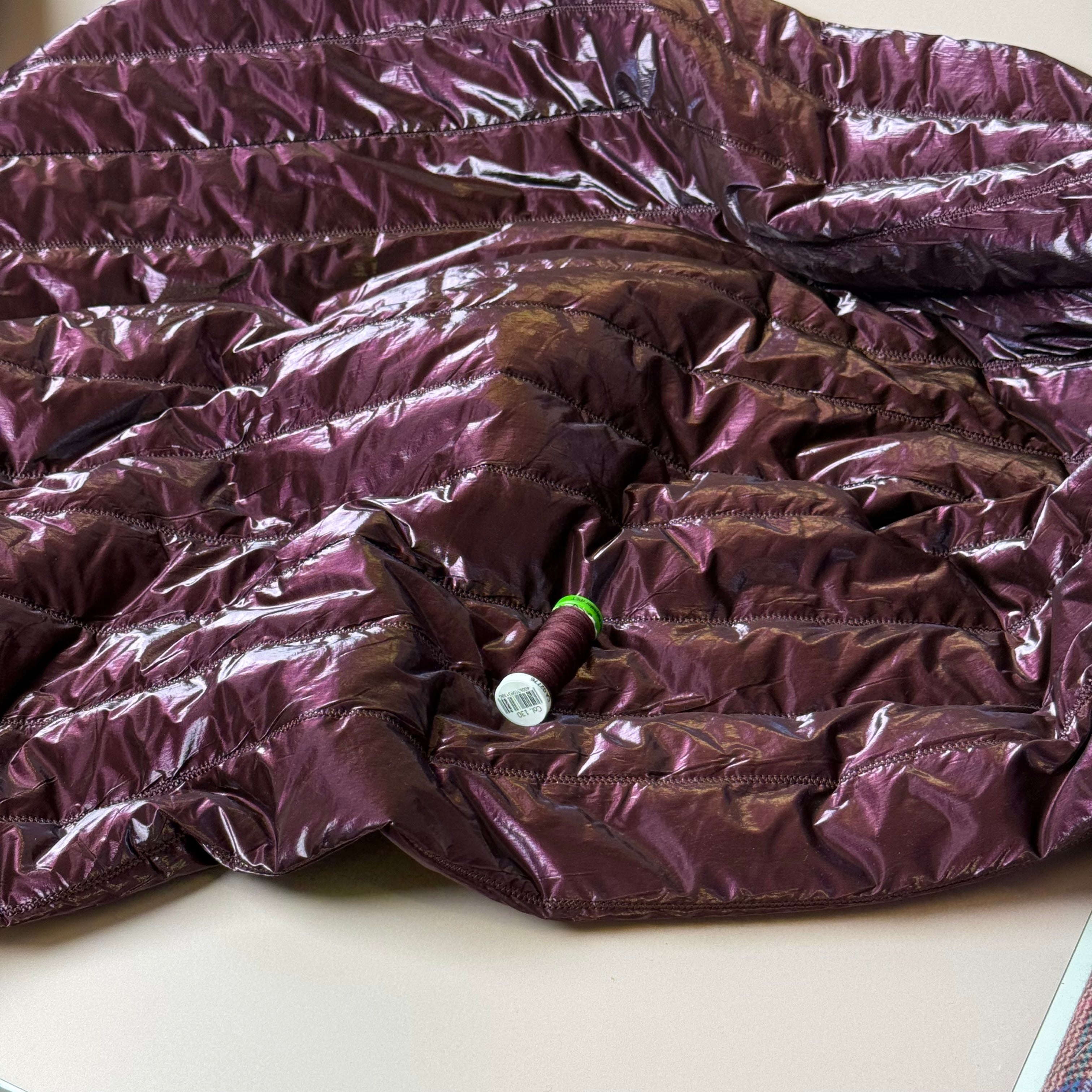 Deep Mulberry Quilted Puffer Fabric