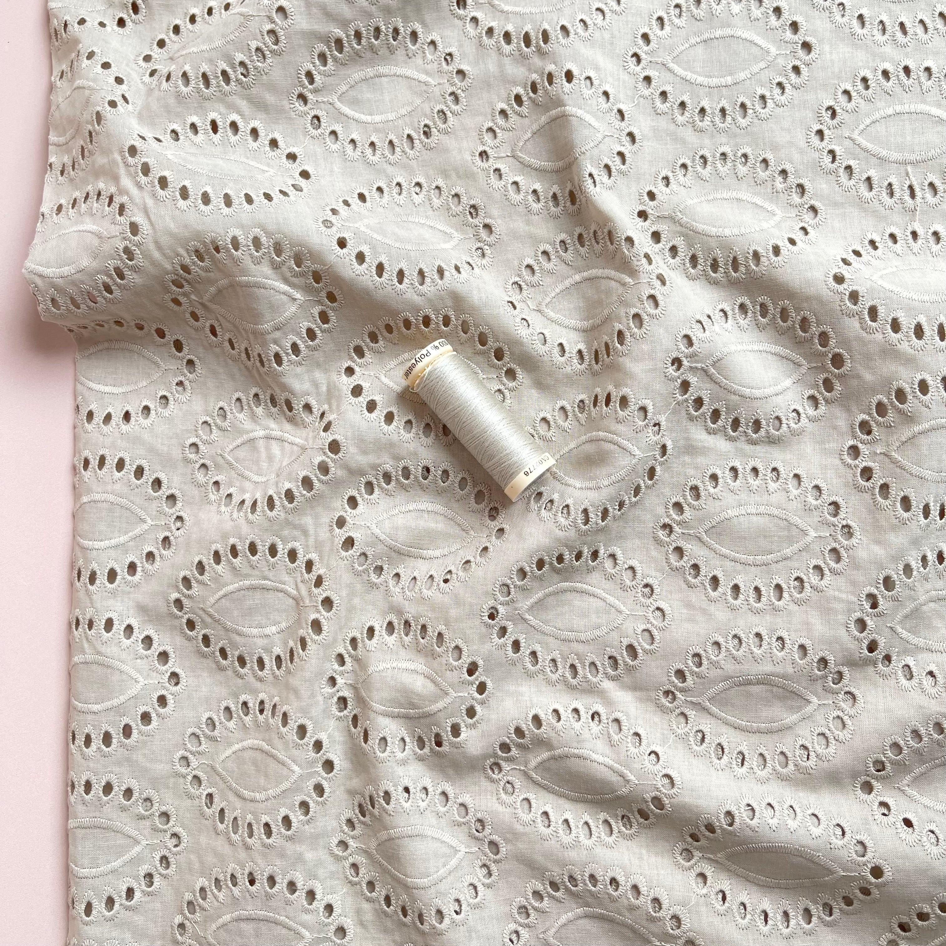 Sweet Sand Cotton Broderie Anglaise Fabric