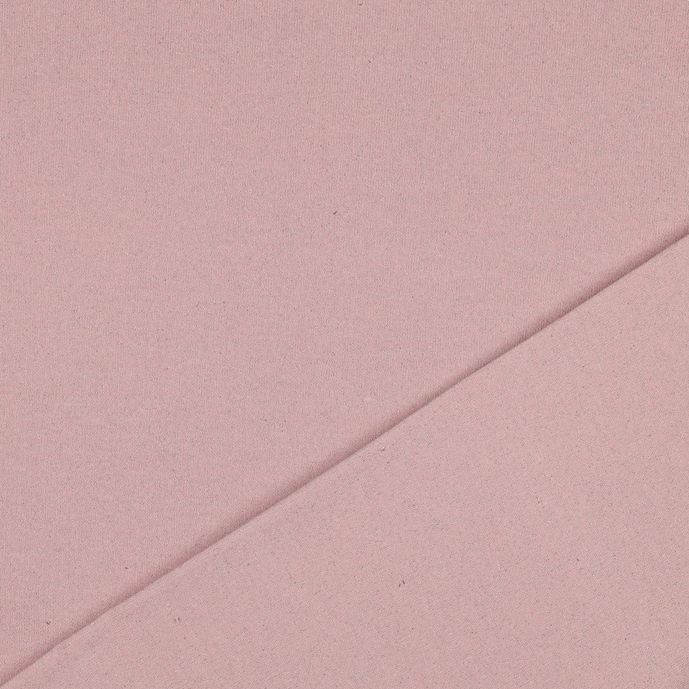 Sparkle Pink Cotton Sweat-Shirting with Lurex