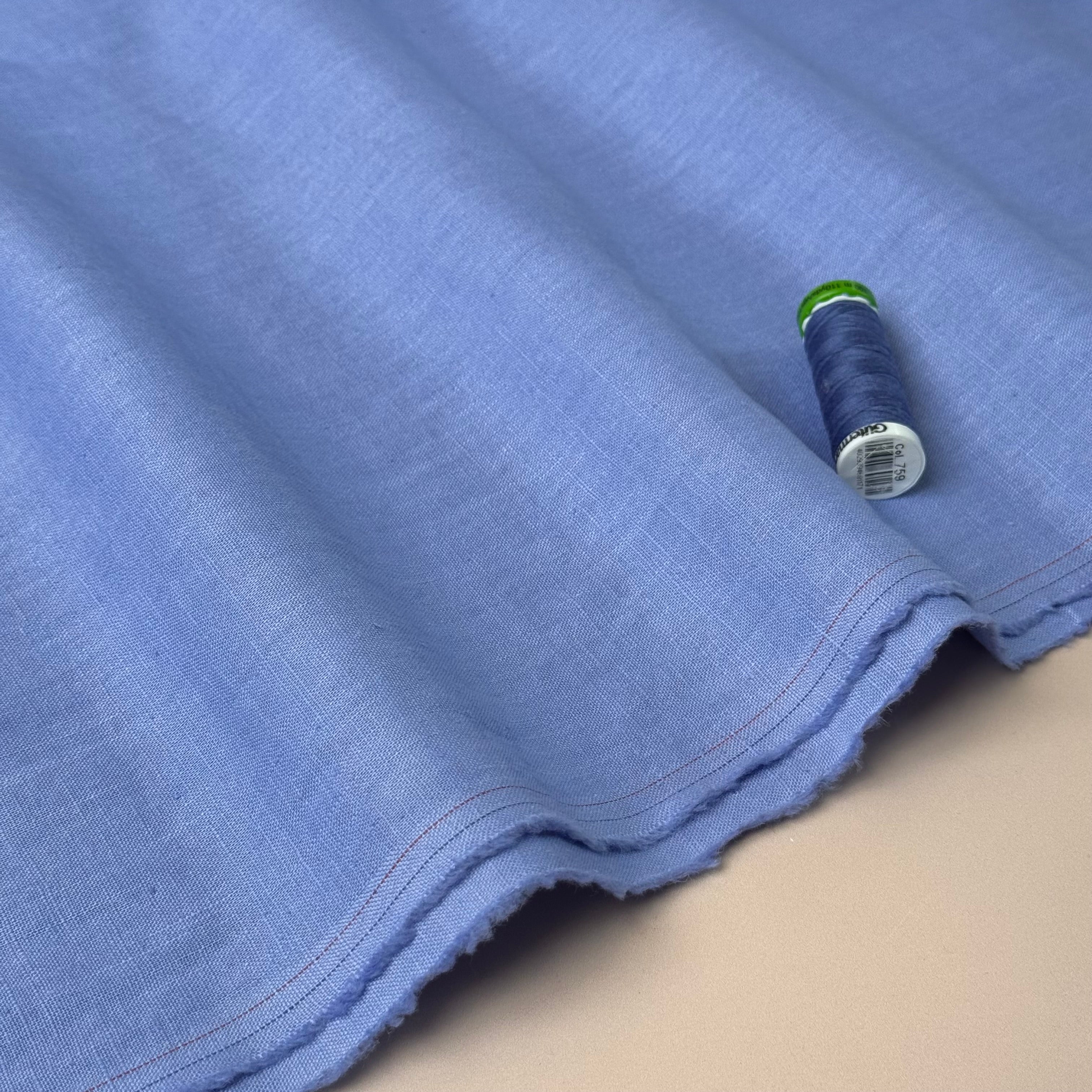 Breeze LIGHT Periwinkle - Enzyme Washed Linen Fabric