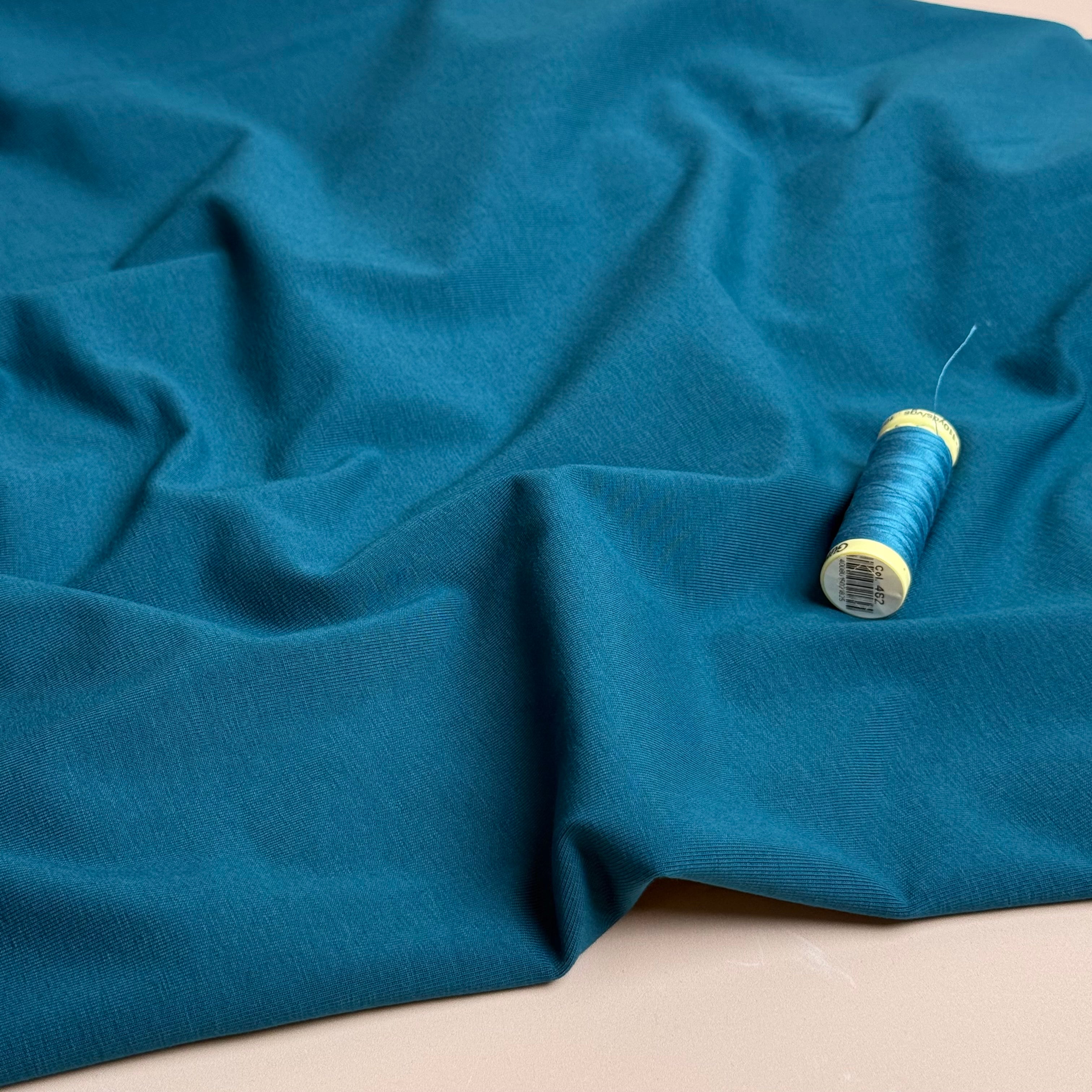 Essential Chic Petrol Cotton Jersey Fabric