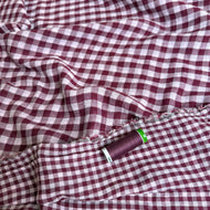 Reversible Burgundy Gingham Cotton Double Gauze