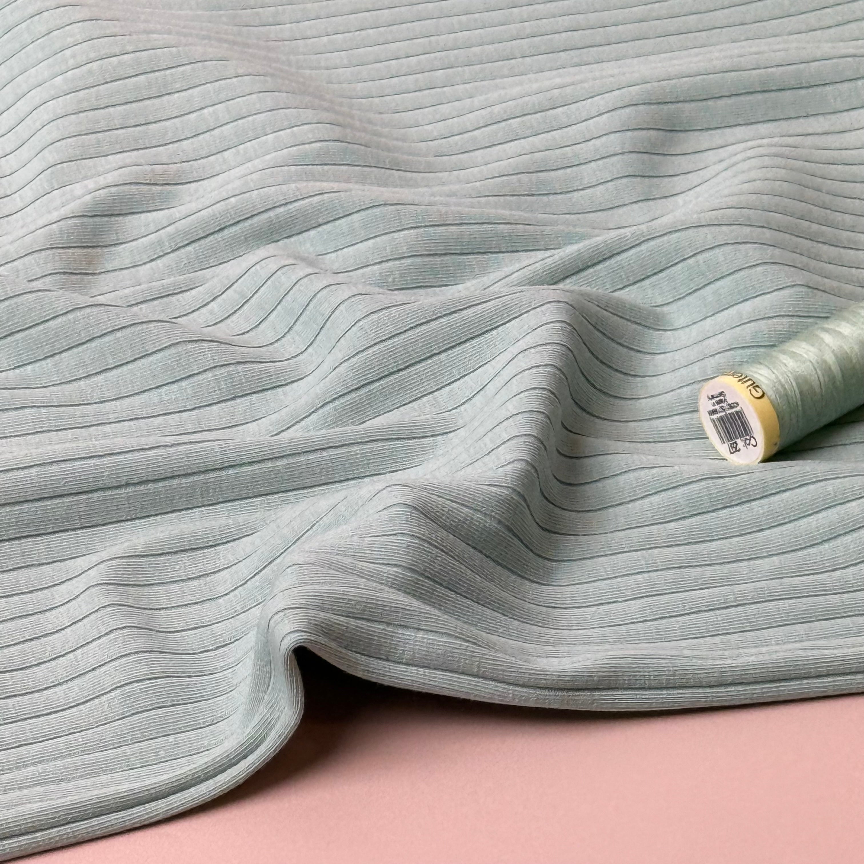 Light Mint Cotton Ribbed Jersey
