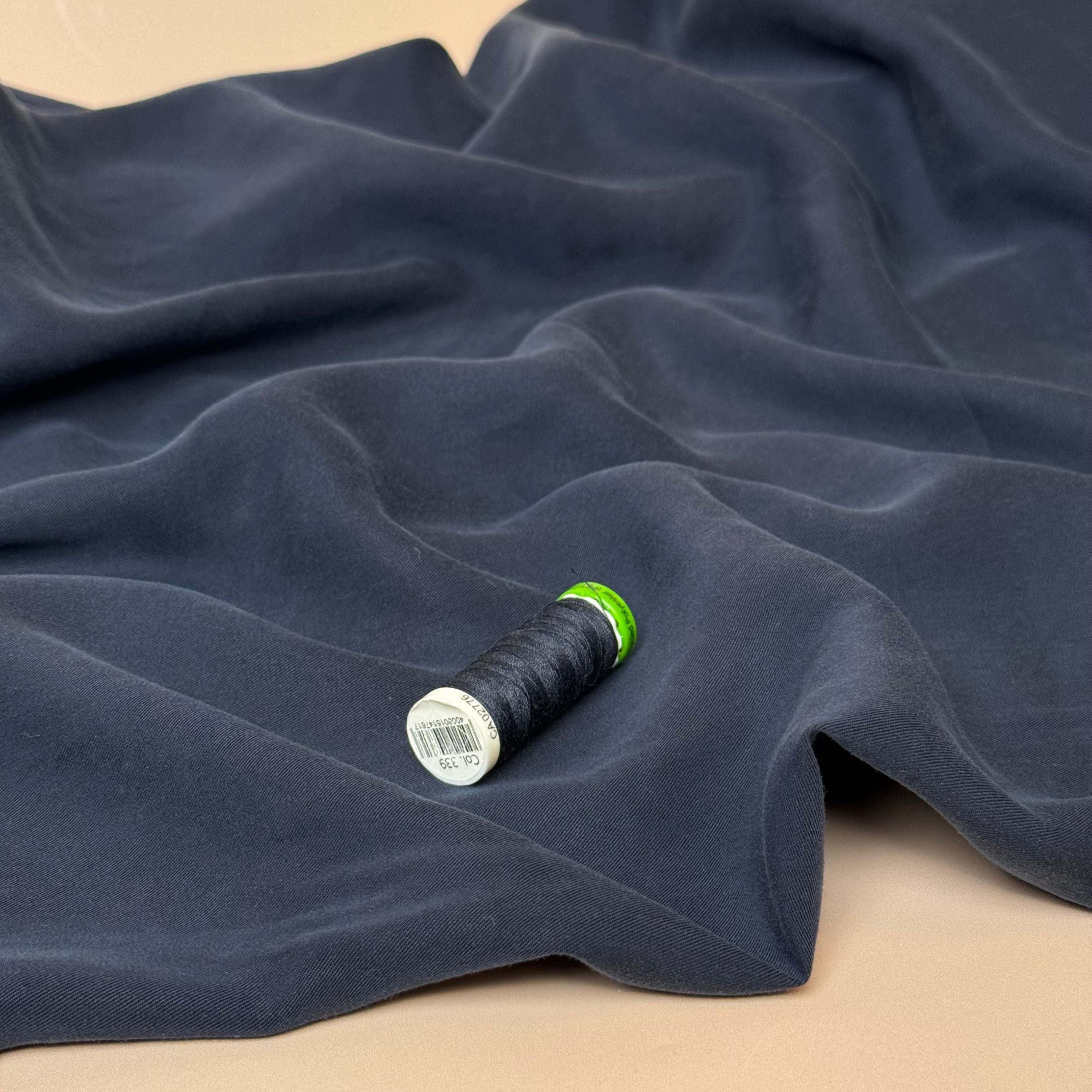 Lush in Navy TENCEL™ Lyocell Sandwashed Twill