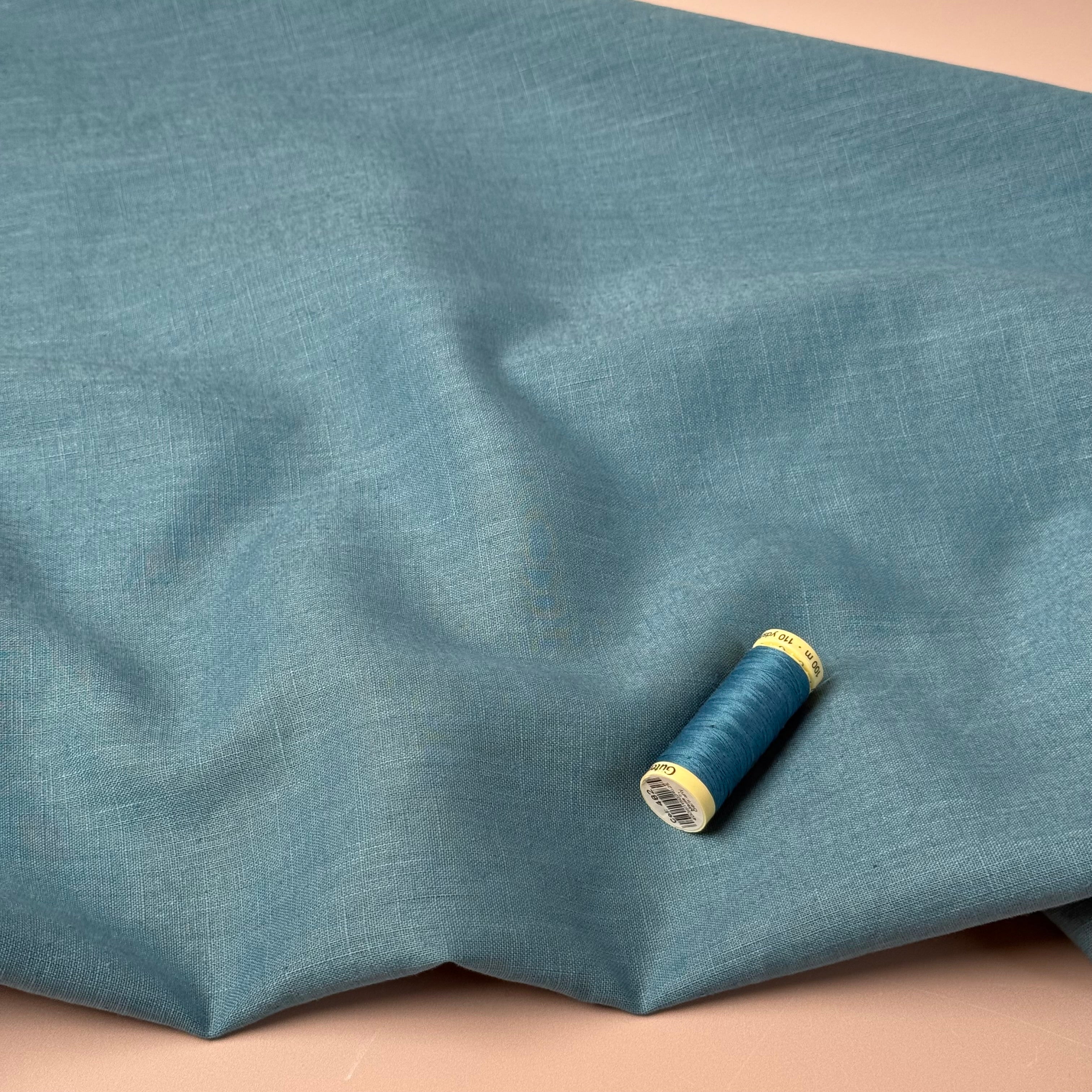 Breeze LIGHT Light Petrol - Enzyme Washed Linen Fabric