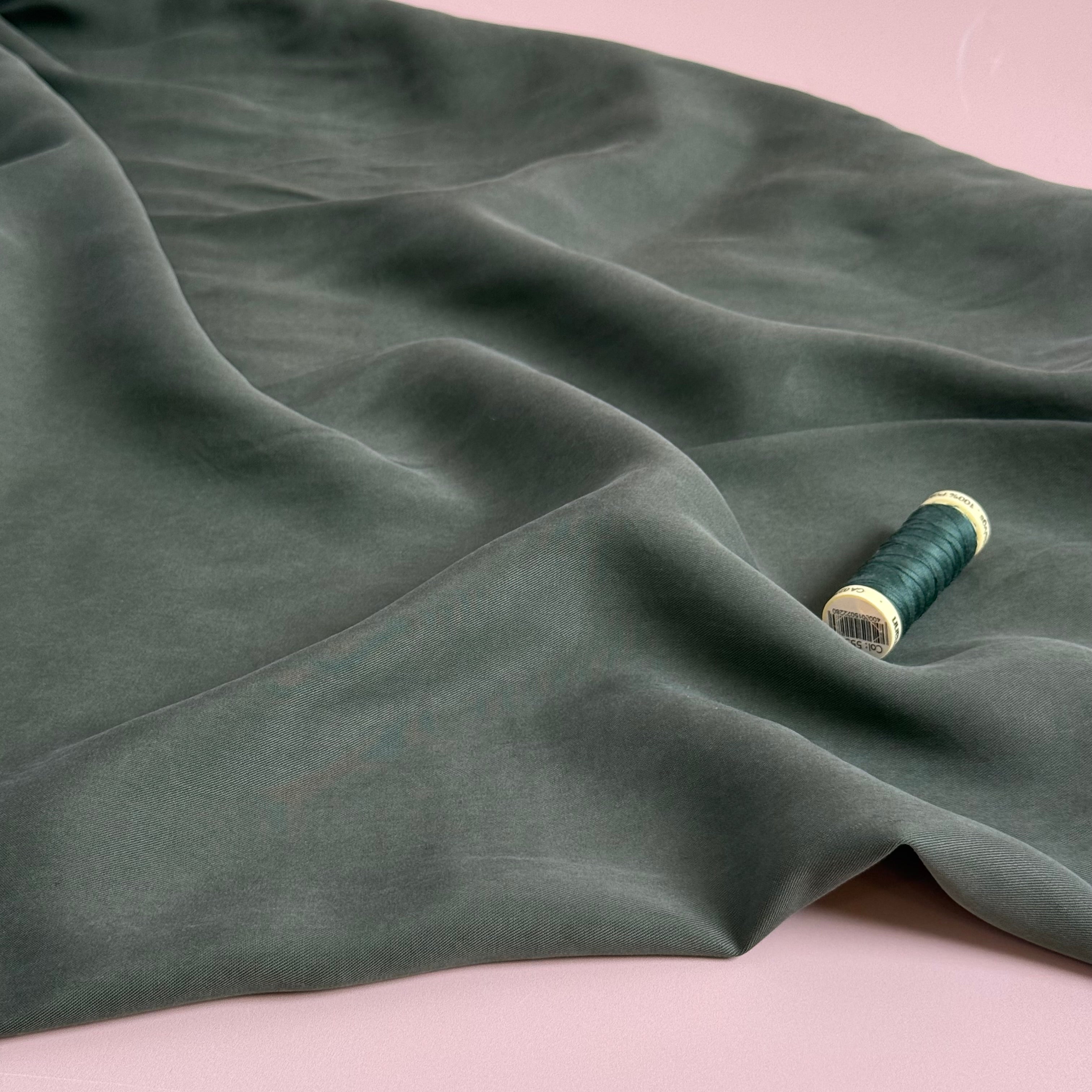Lush in Dark Green TENCEL™ Lyocell Sandwashed Twill