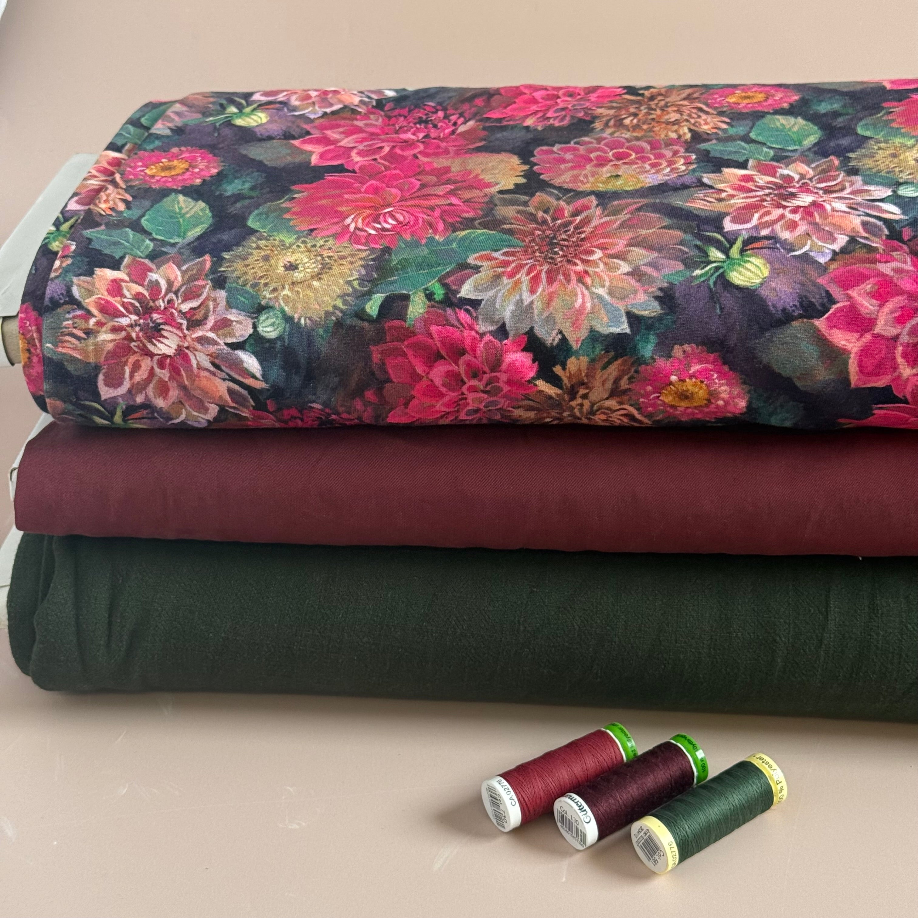 Lush in Budgundy TENCEL™ Lyocell Sandwashed Twill