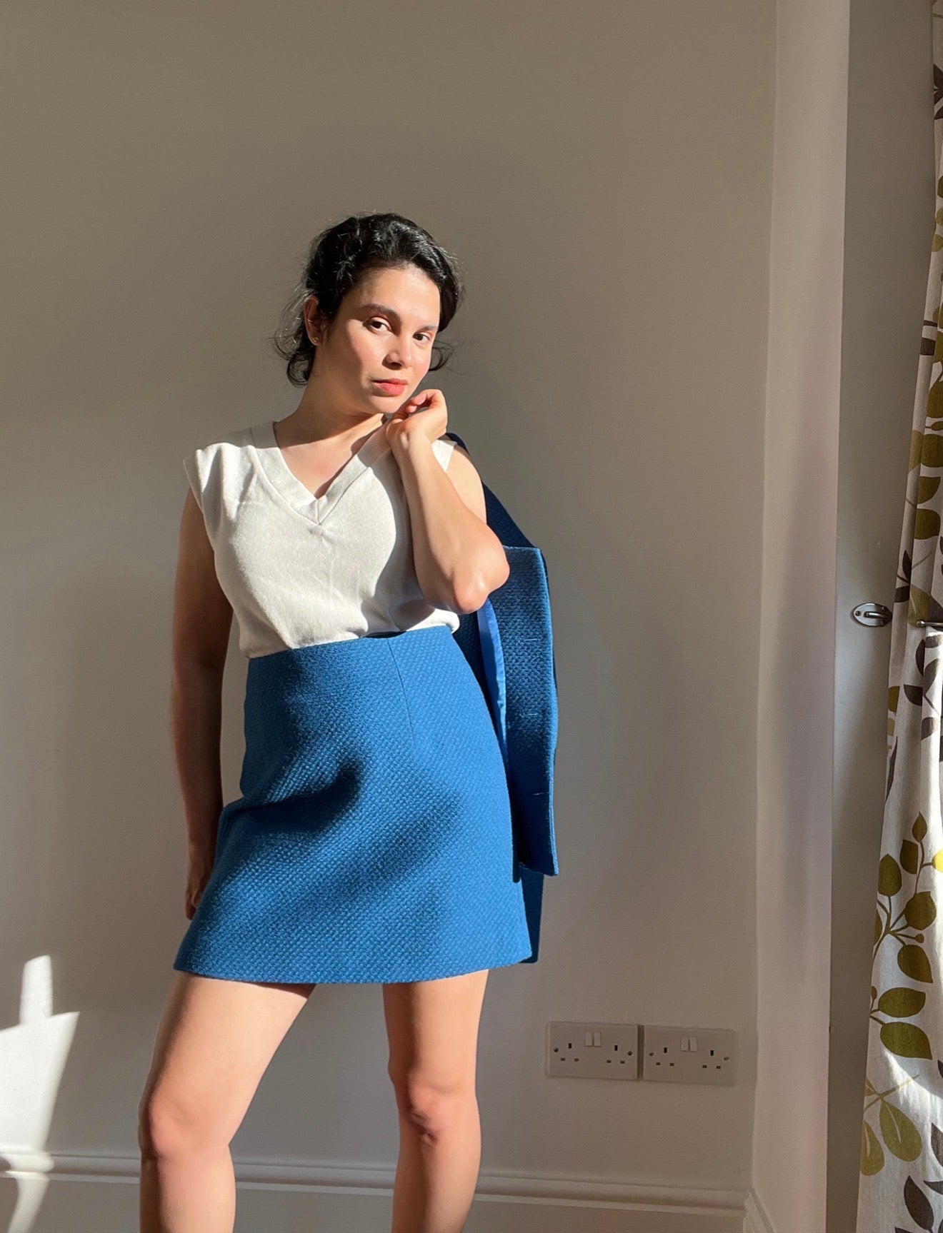 Sewing Kit - Dulce Skirt & Freddie Jacket in Black Wool Boucle Tweed