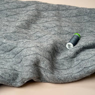 REMNANT 1.95 Metres - Nordic Heavy Cable Knit in Grey