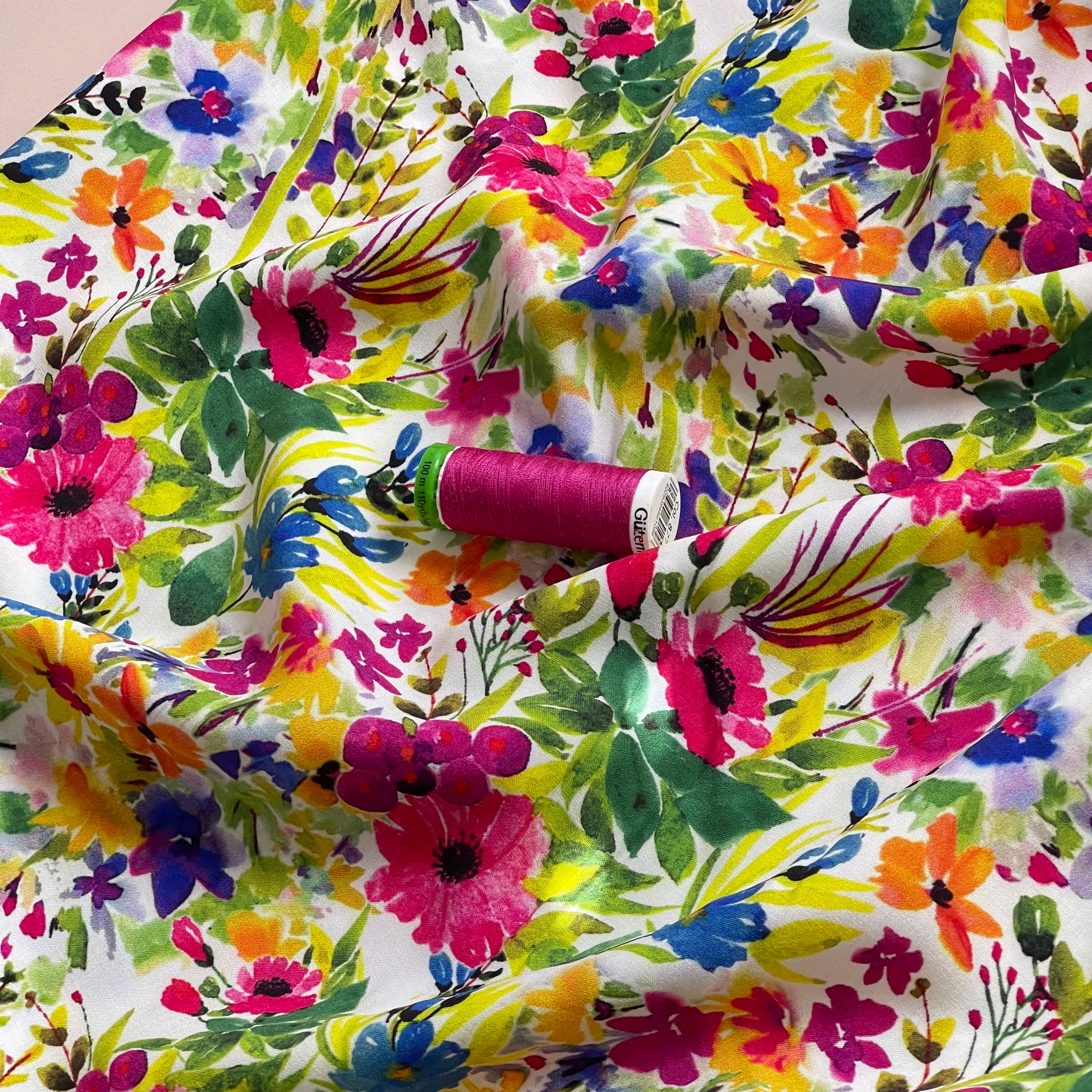 Sunny Meadow Viscose Fabric