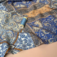 Mediterranean Tiles Viscose Poplin Fabric